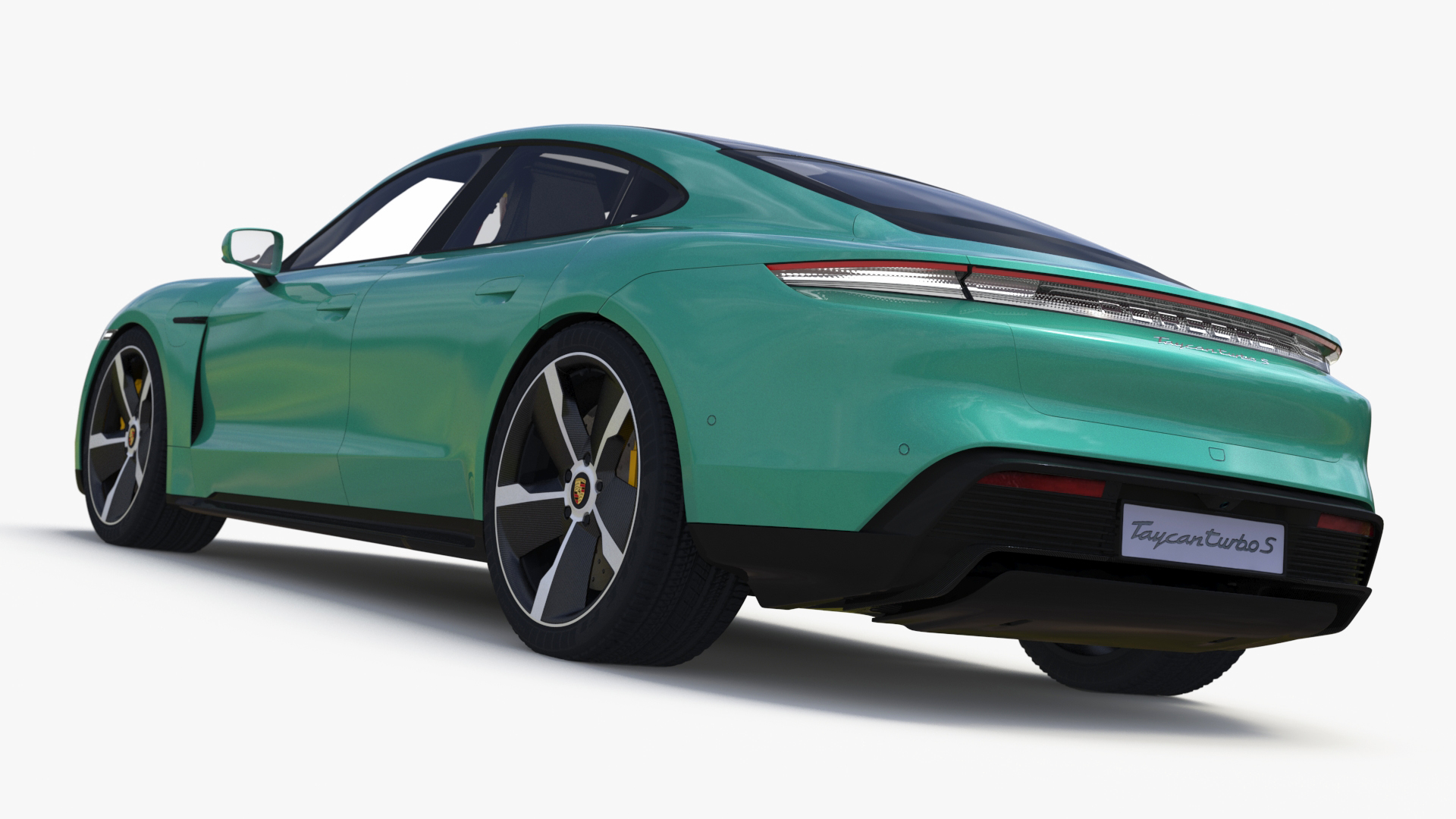Electric Car Porsche Taycan with Crash Test Dummy 3D model