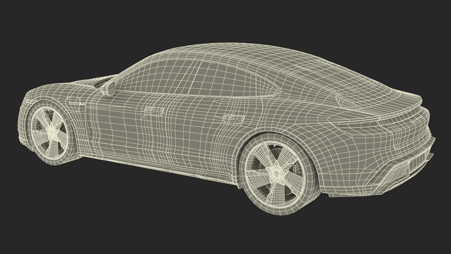 Electric Car Porsche Taycan with Crash Test Dummy 3D model