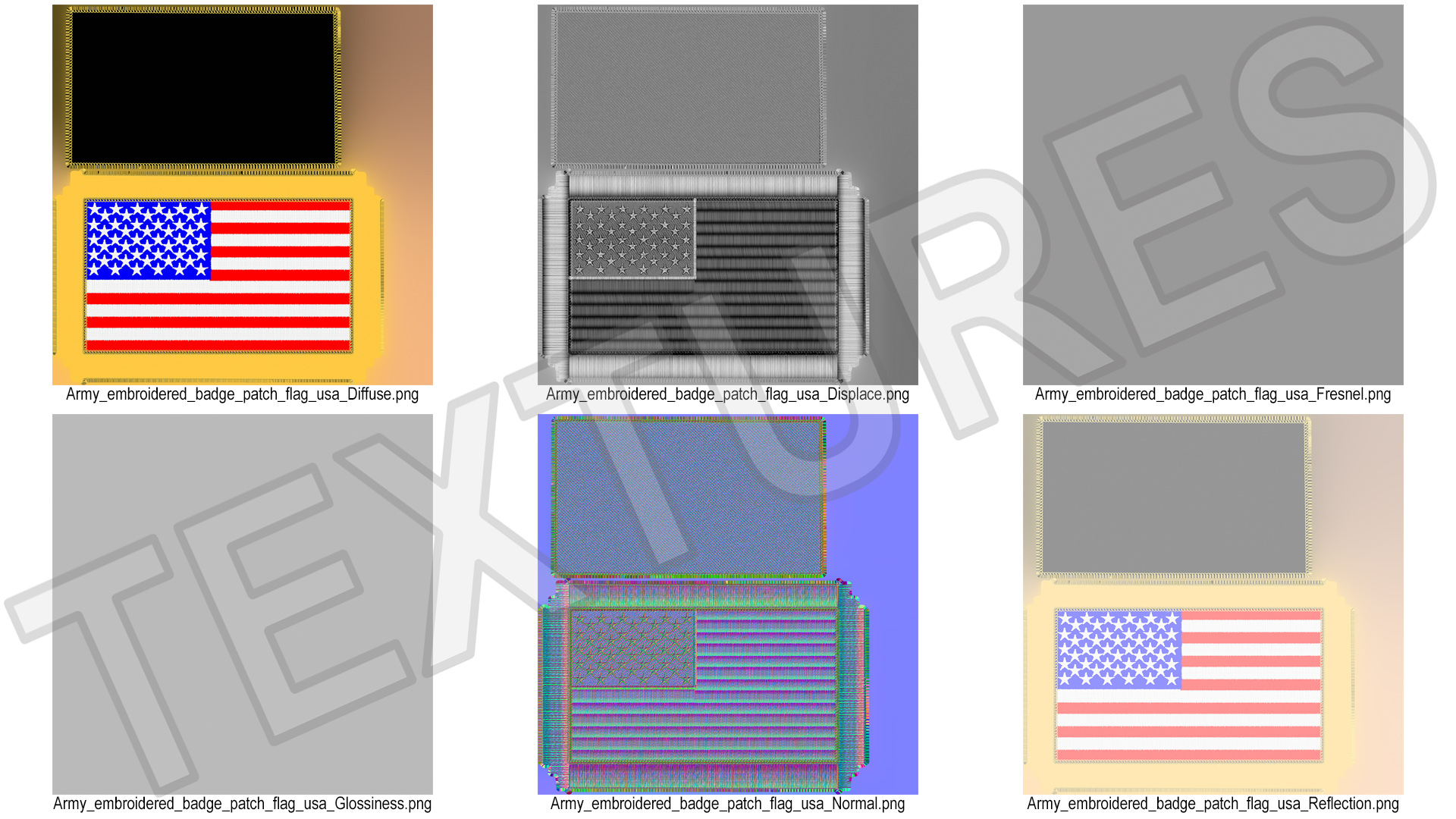 USA Flag Patch 3D model