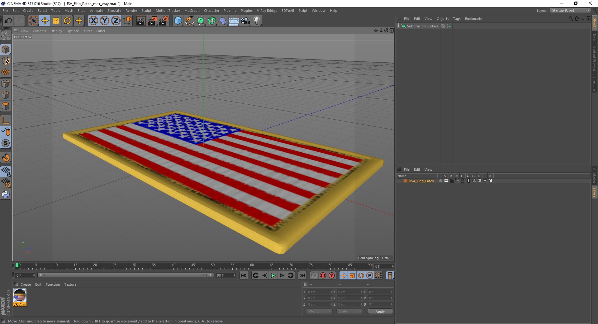 USA Flag Patch 3D model