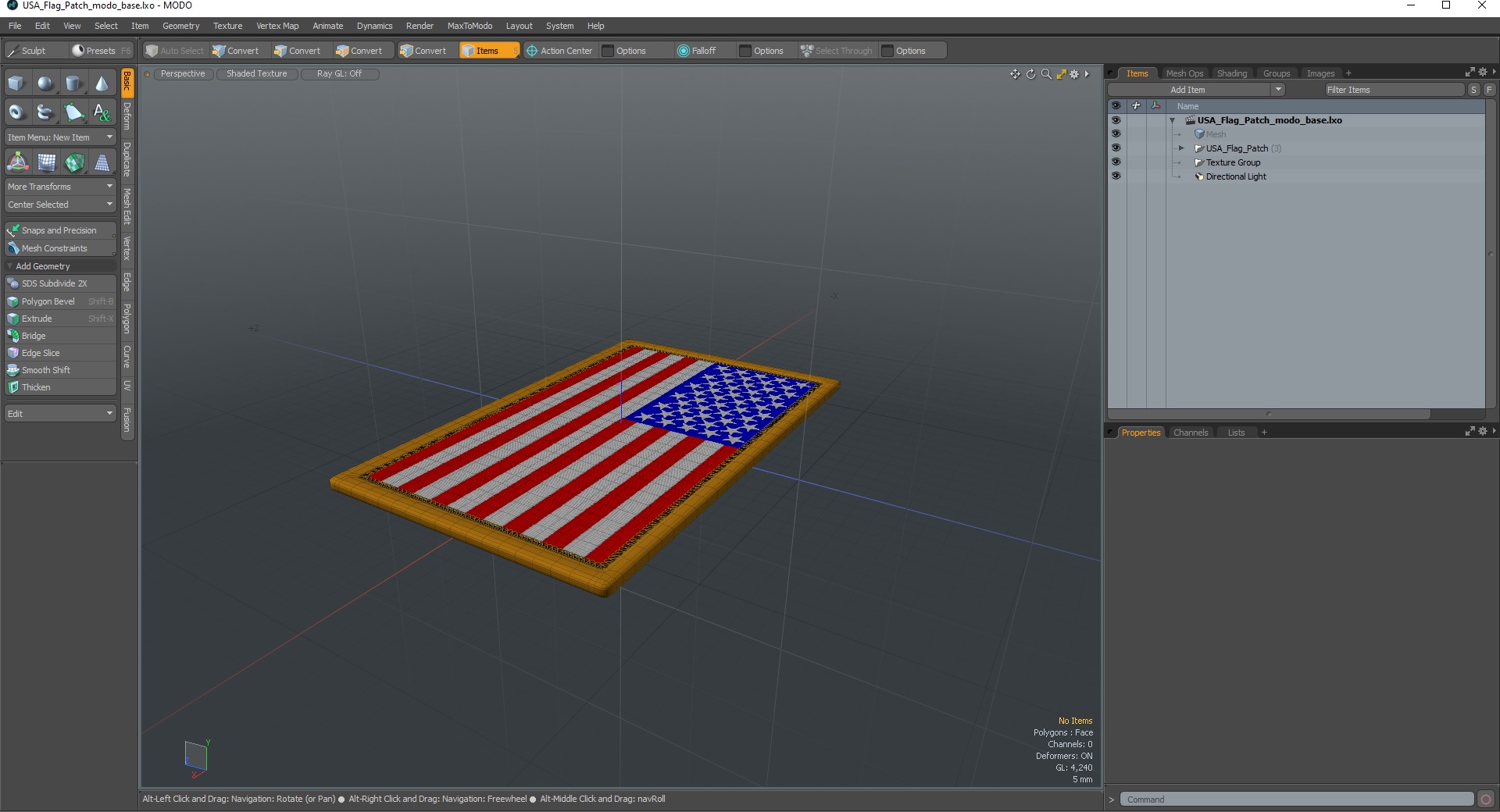 USA Flag Patch 3D model