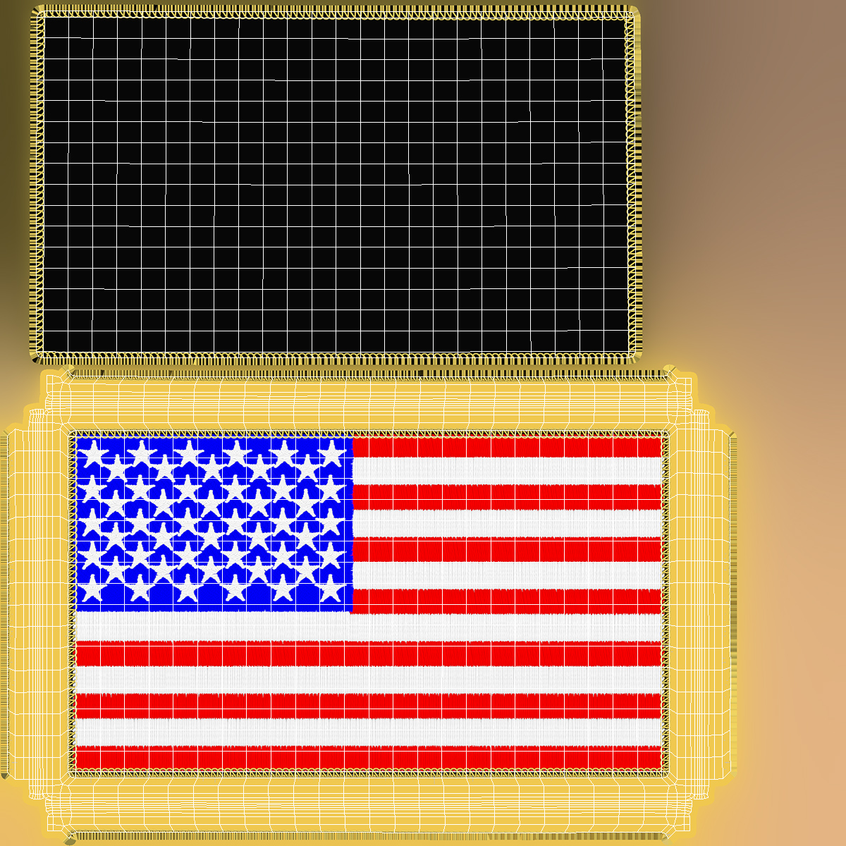 USA Flag Patch 3D model