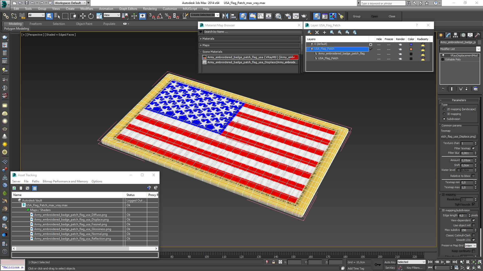 USA Flag Patch 3D model