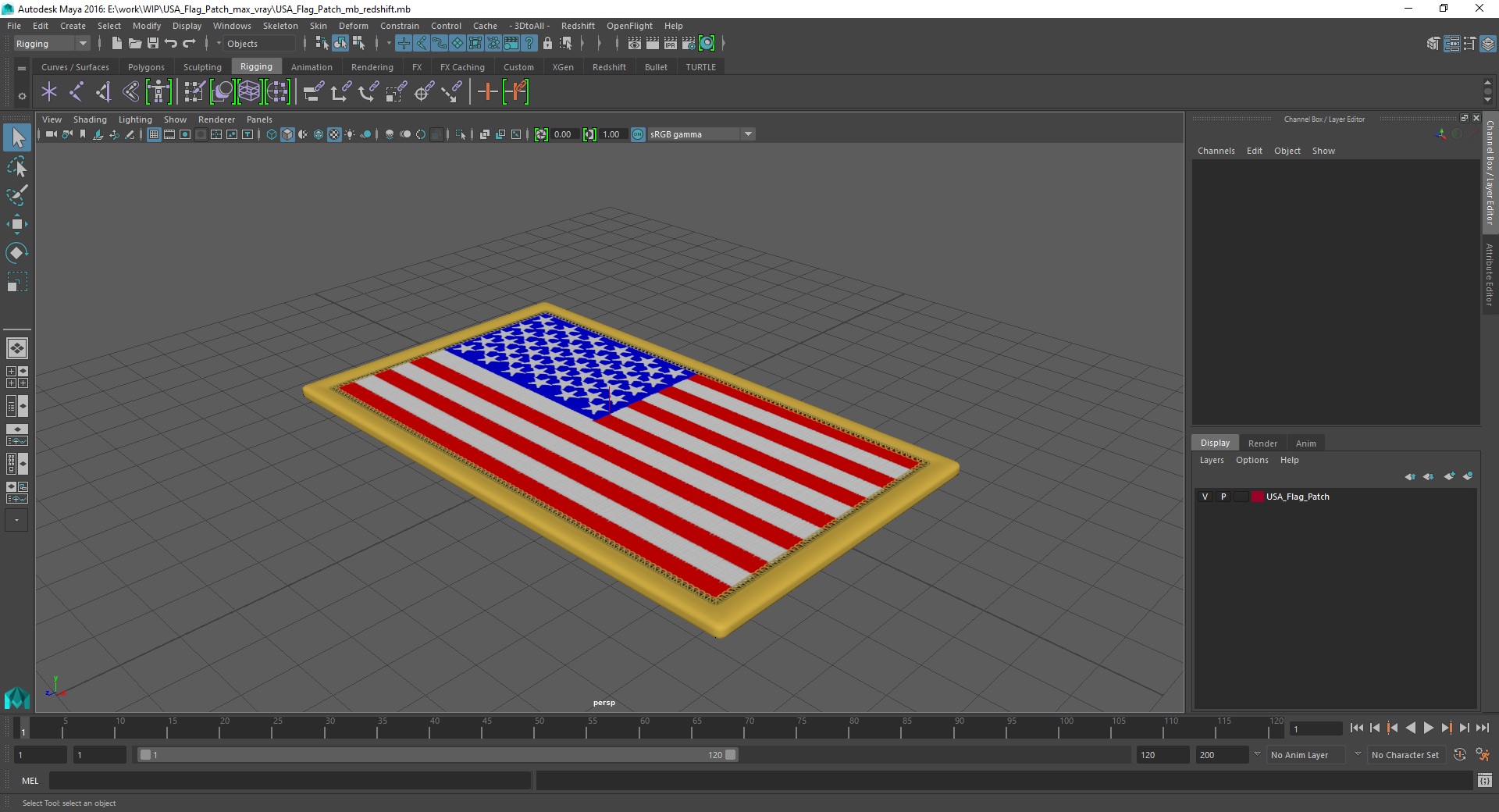 USA Flag Patch 3D model
