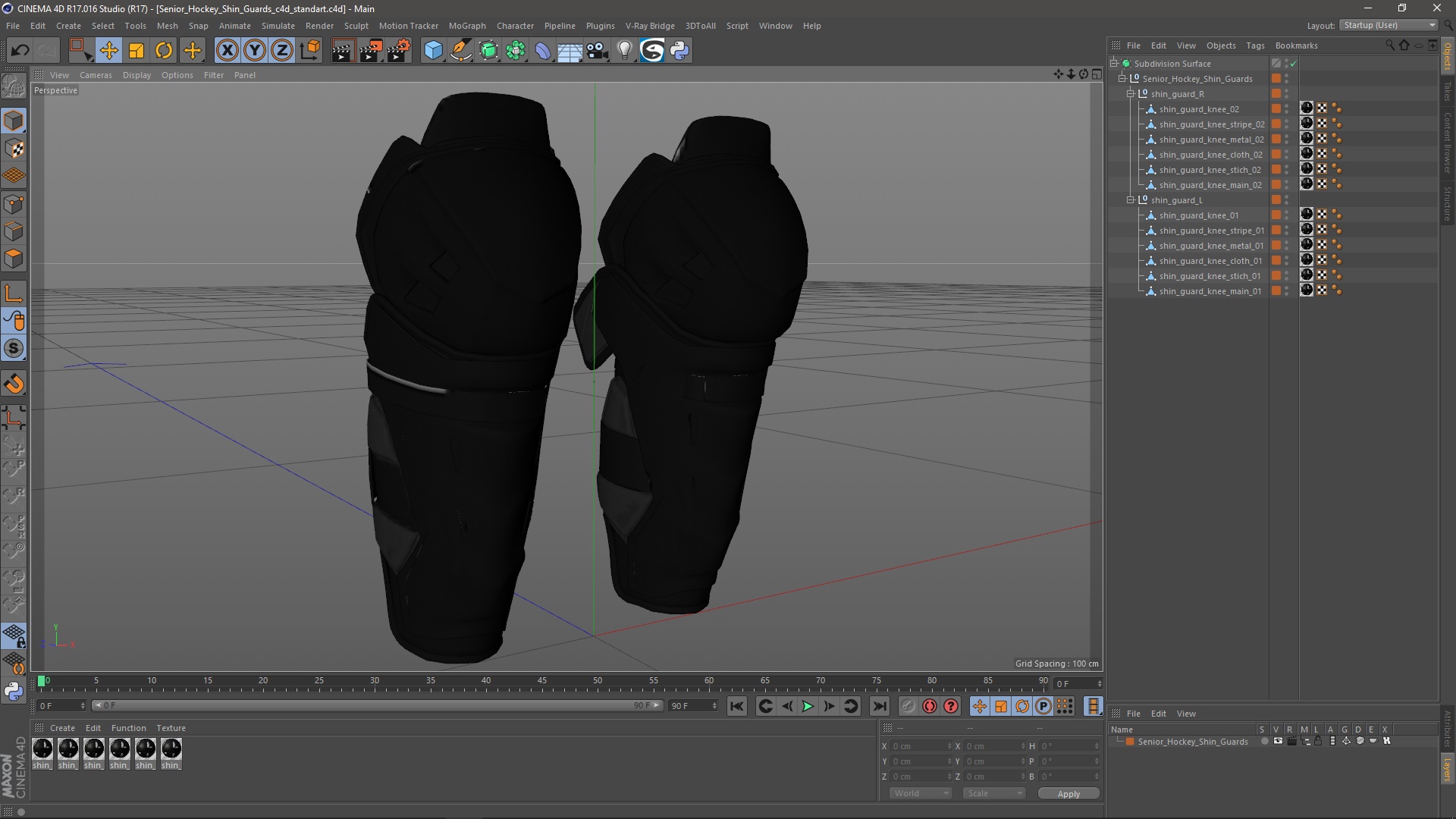 3D model Senior Hockey Shin Guards