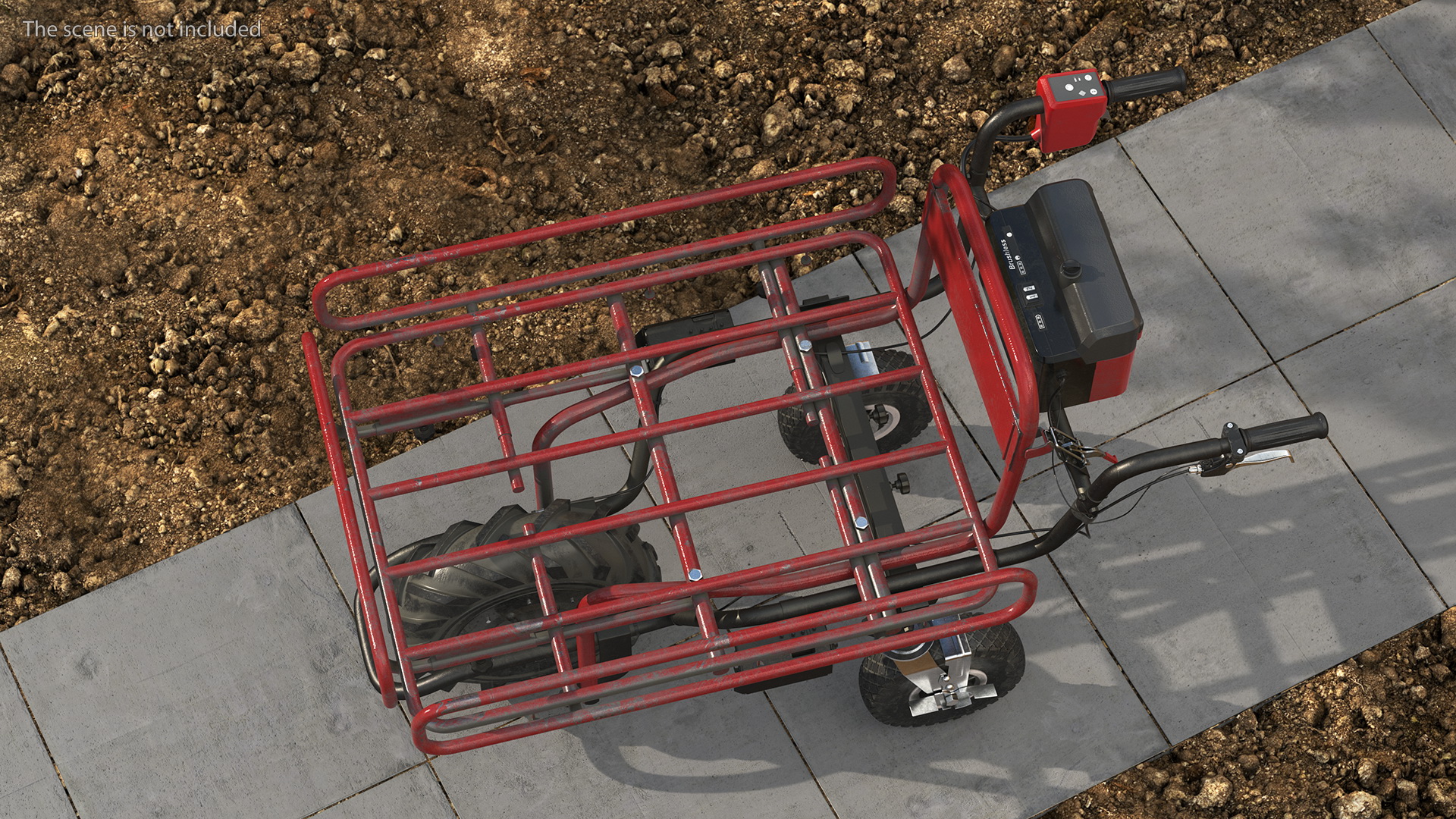 Battery Powered Wheelbarrow with Pipe Frame Dusty 3D model