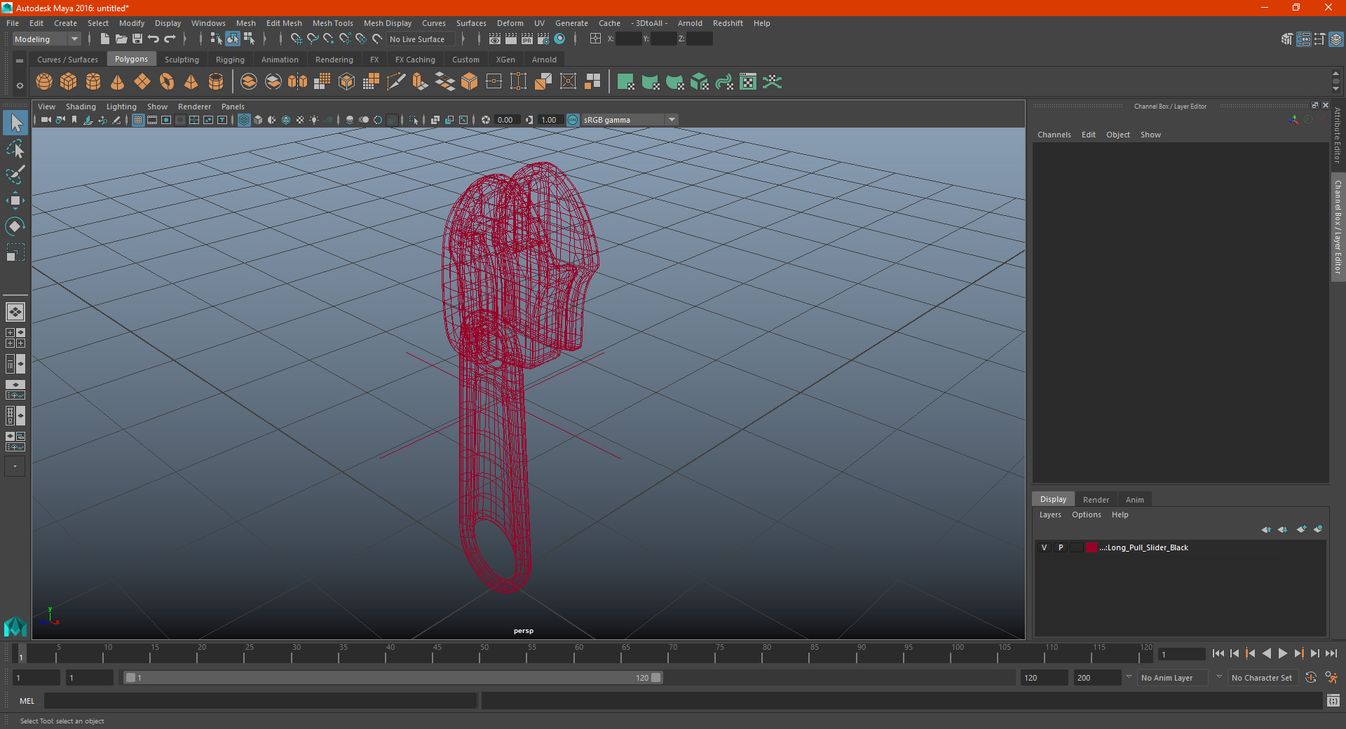 Metal Long Pull Slider 3D