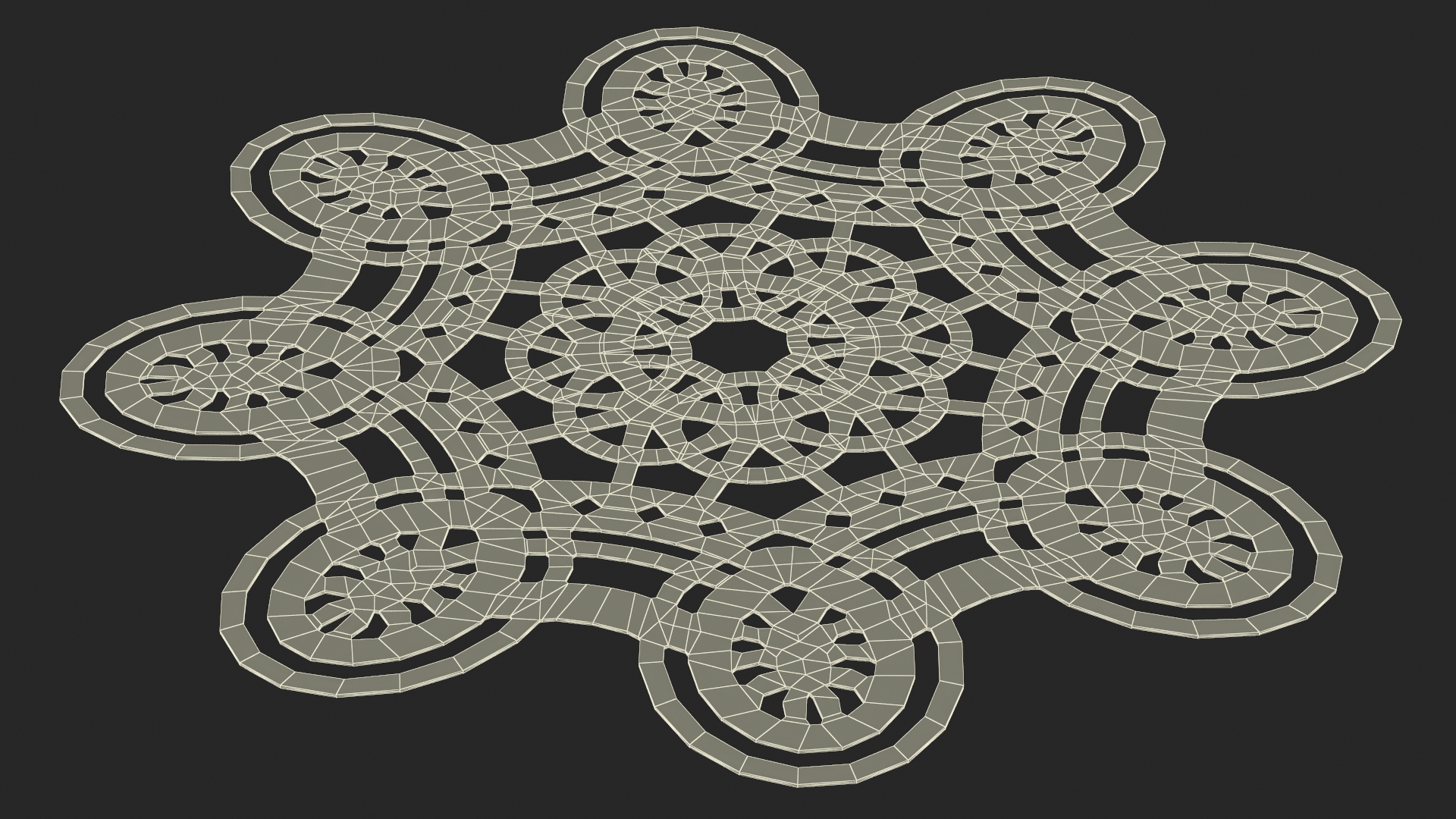 Disposable Lace Paper Placemat Red 3D model