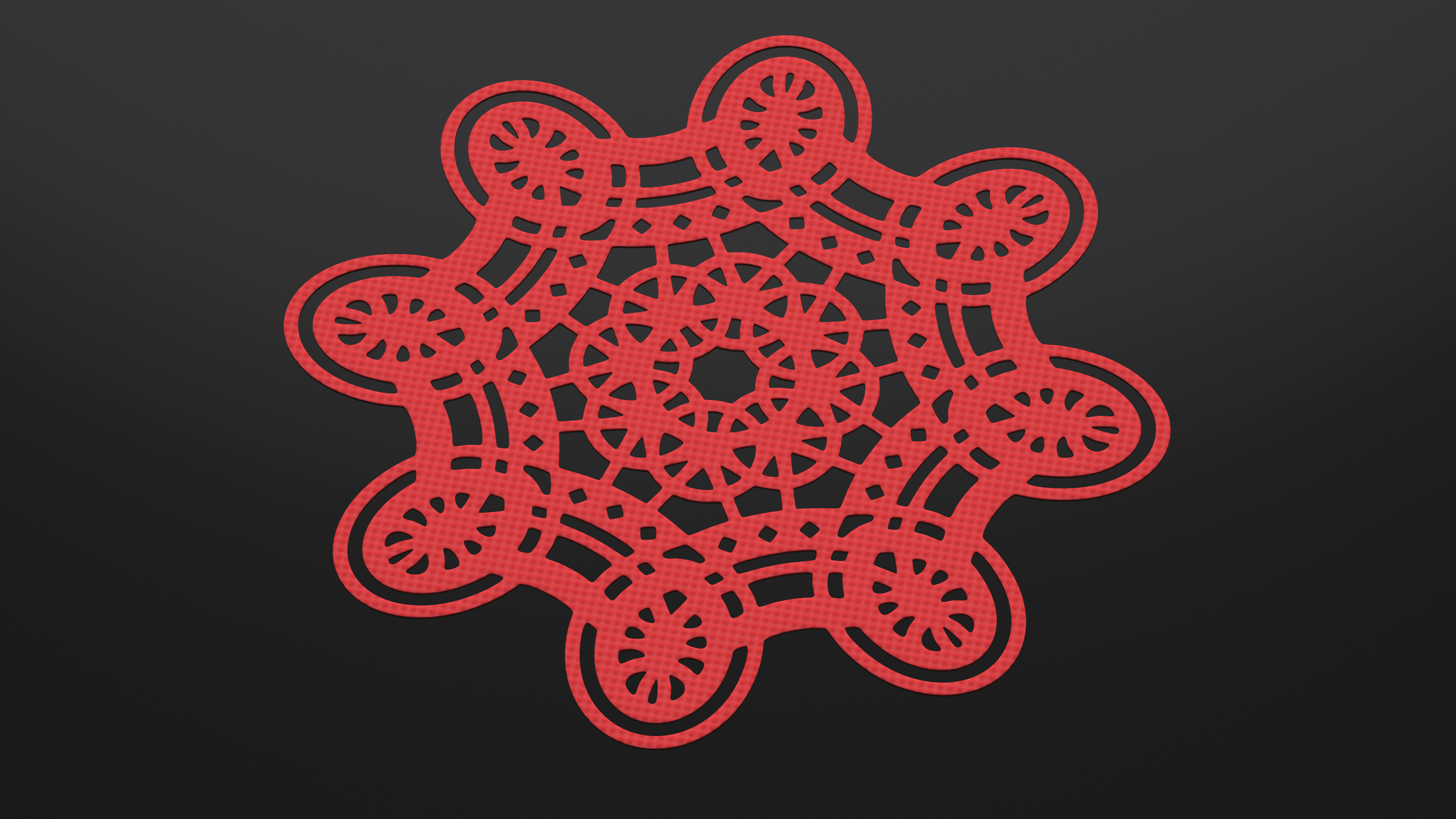 Disposable Lace Paper Placemat Red 3D model
