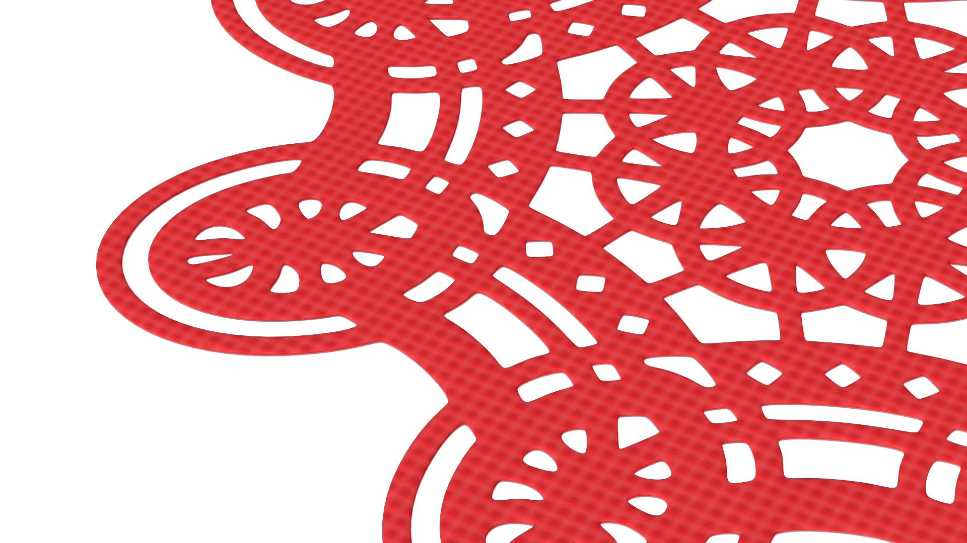 Disposable Lace Paper Placemat Red 3D model