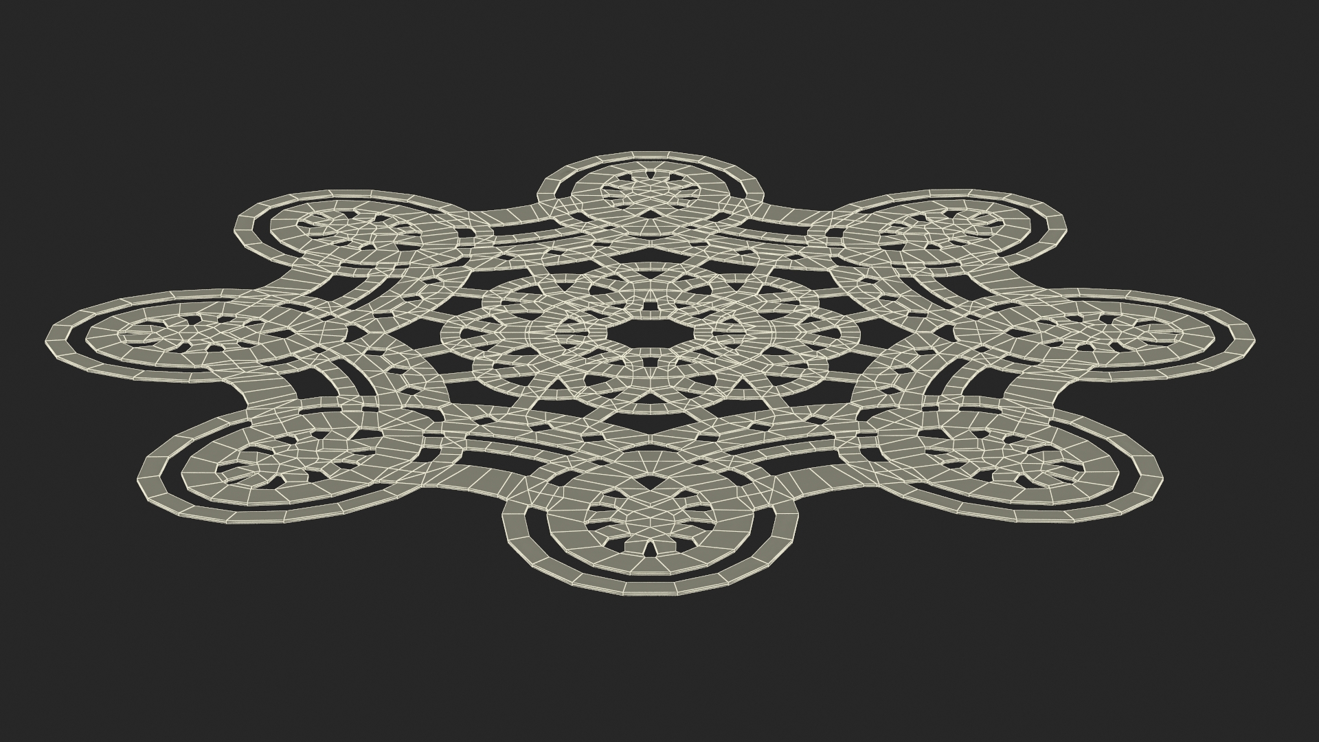Disposable Lace Paper Placemat Red 3D model