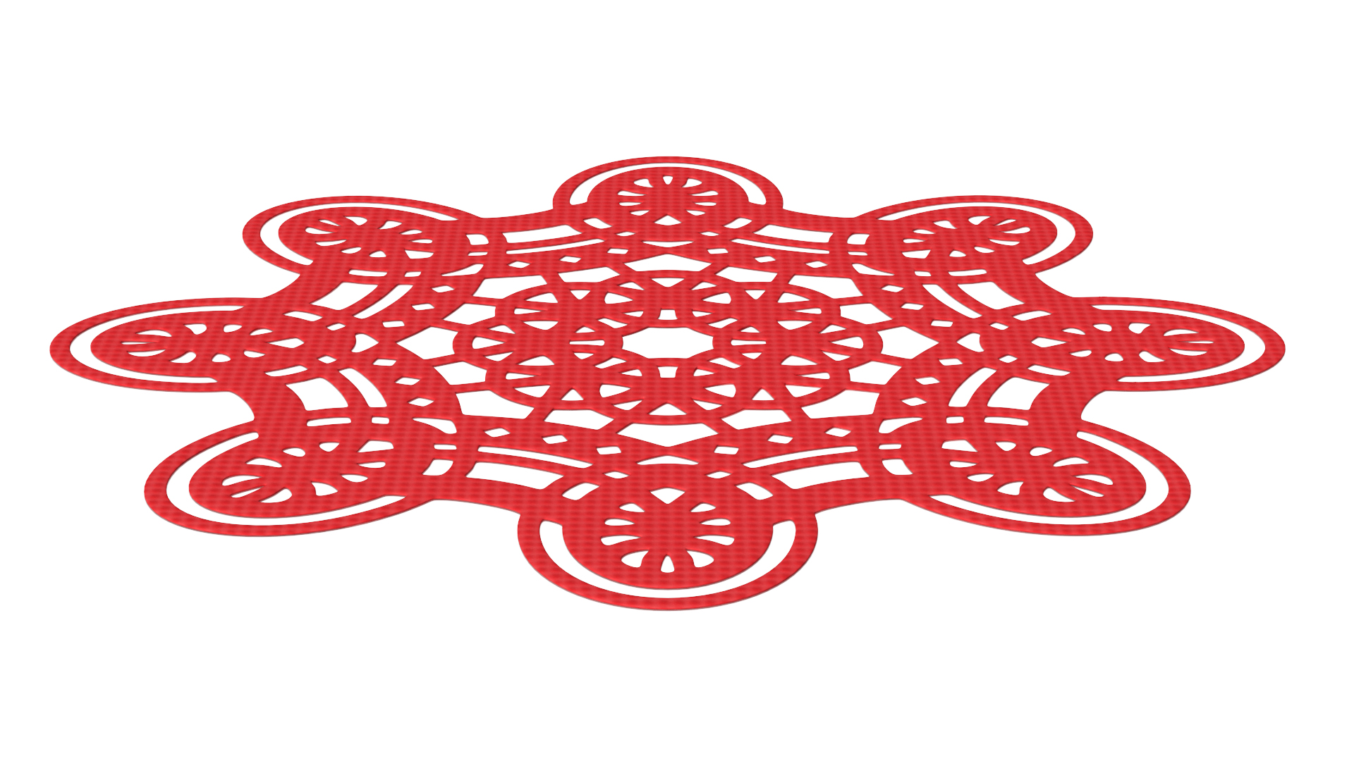 Disposable Lace Paper Placemat Red 3D model
