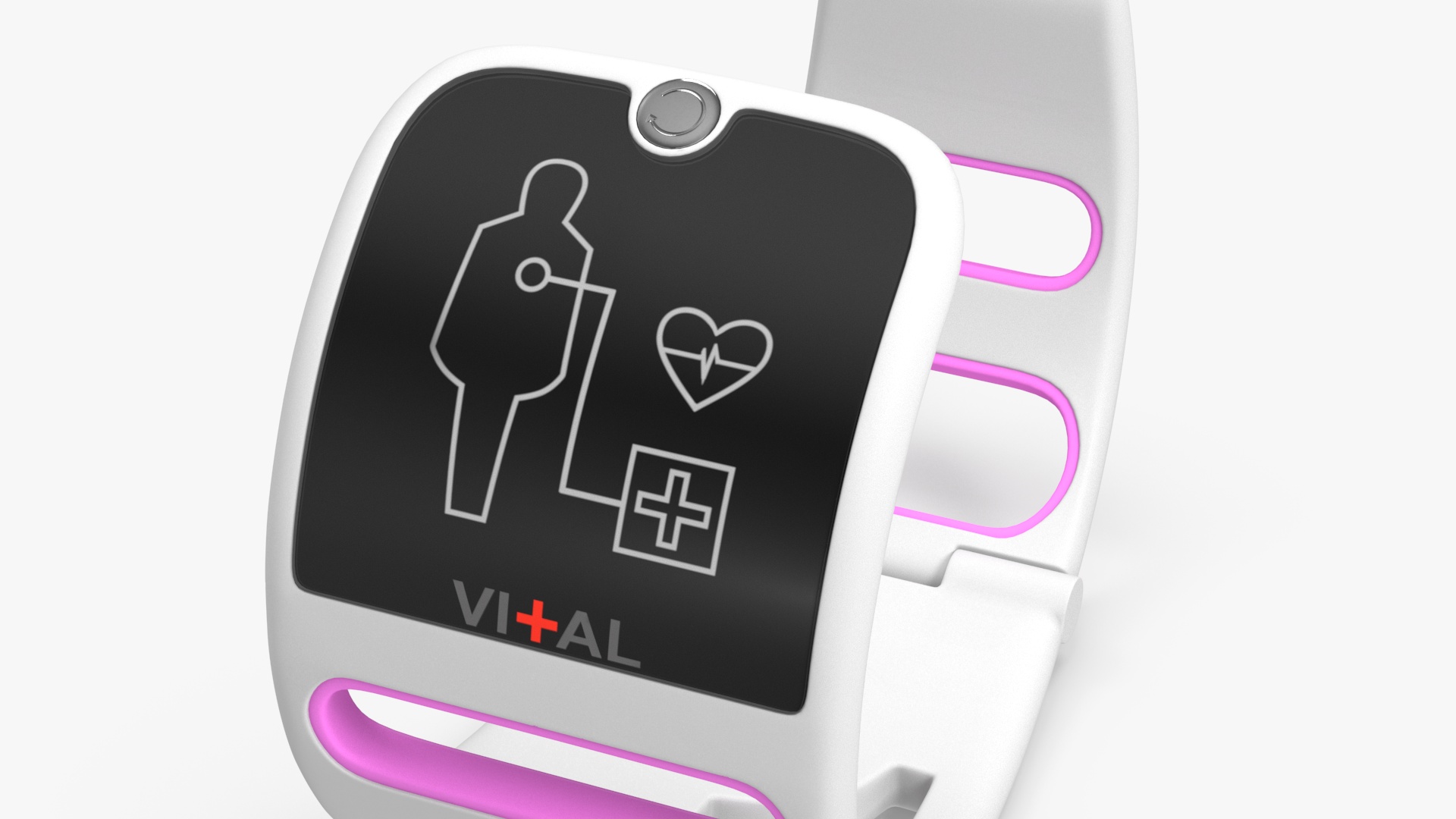 3D Smart Health Monitoring Bracelet Vital Pink model