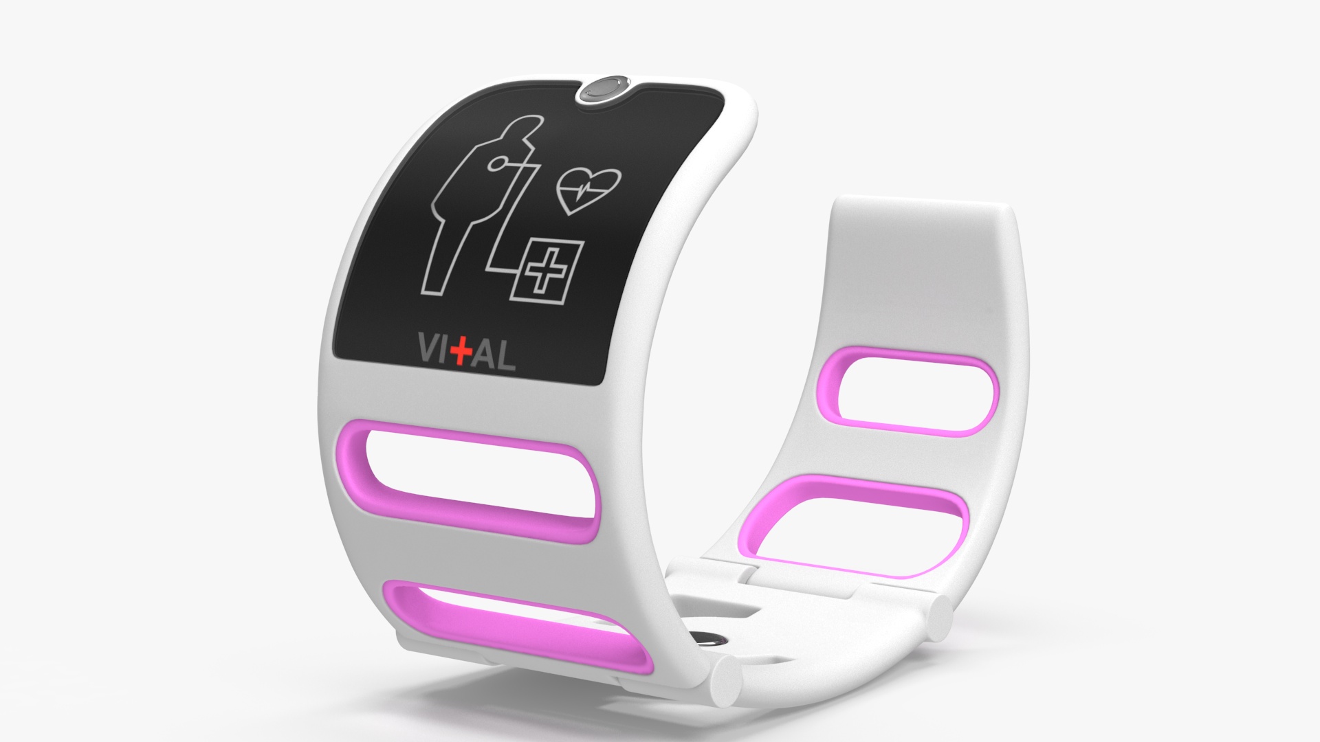3D Smart Health Monitoring Bracelet Vital Pink model
