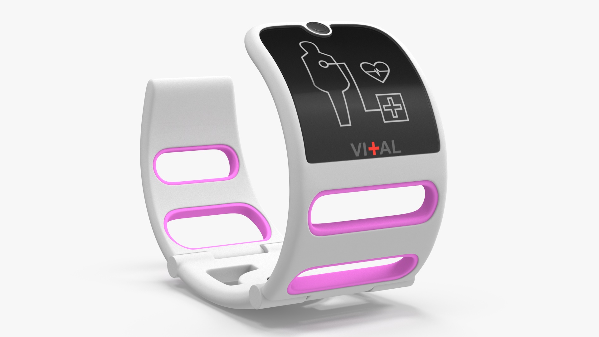 3D Smart Health Monitoring Bracelet Vital Pink model