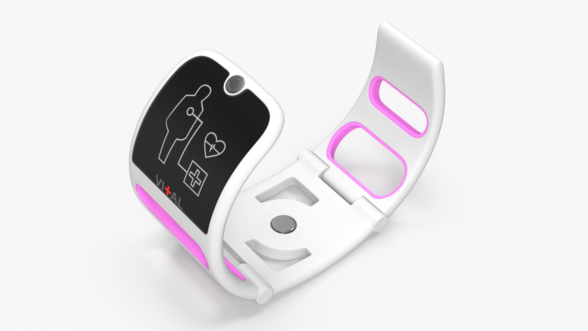 3D Smart Health Monitoring Bracelet Vital Pink model
