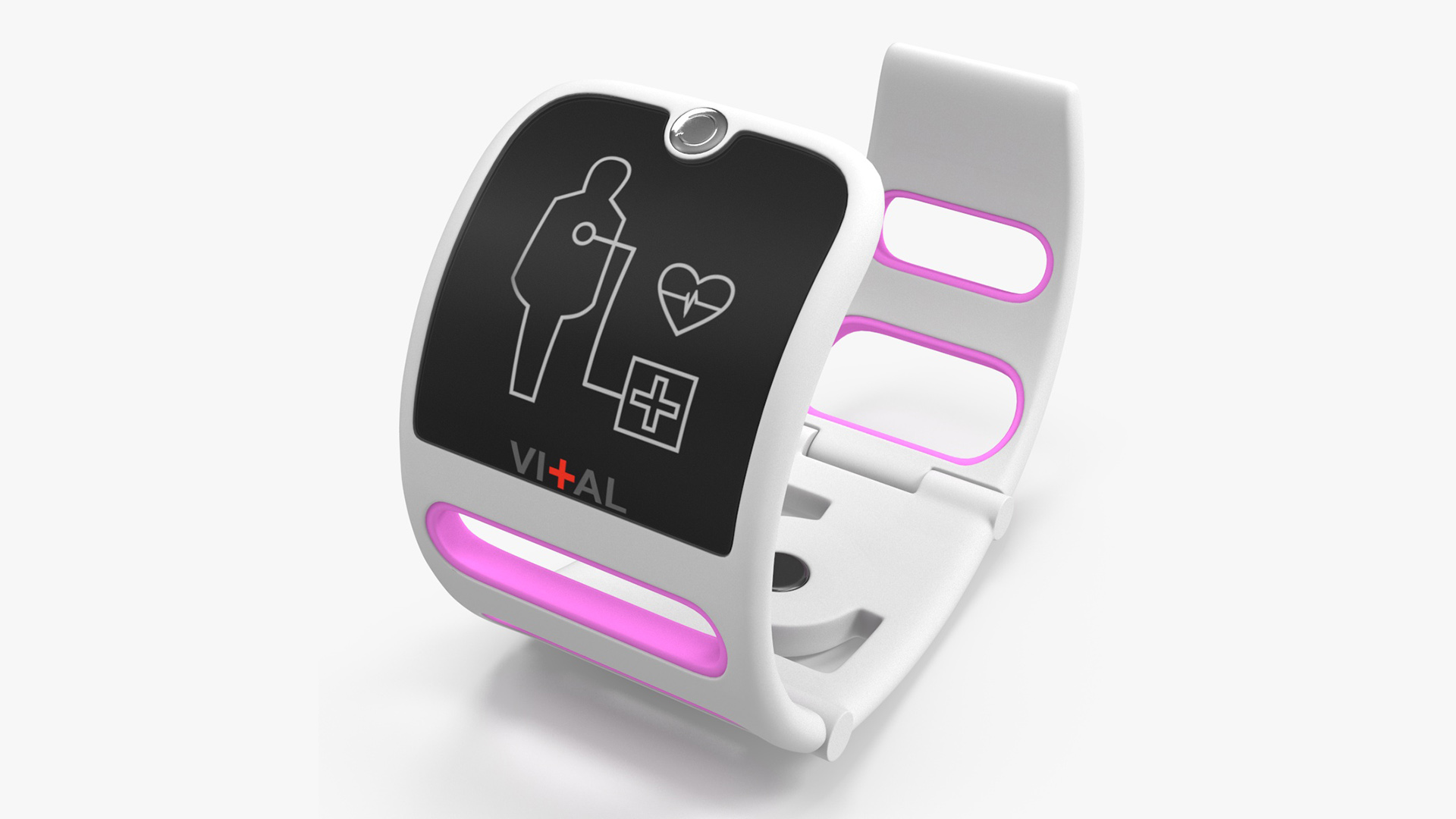 3D Smart Health Monitoring Bracelet Vital Pink model