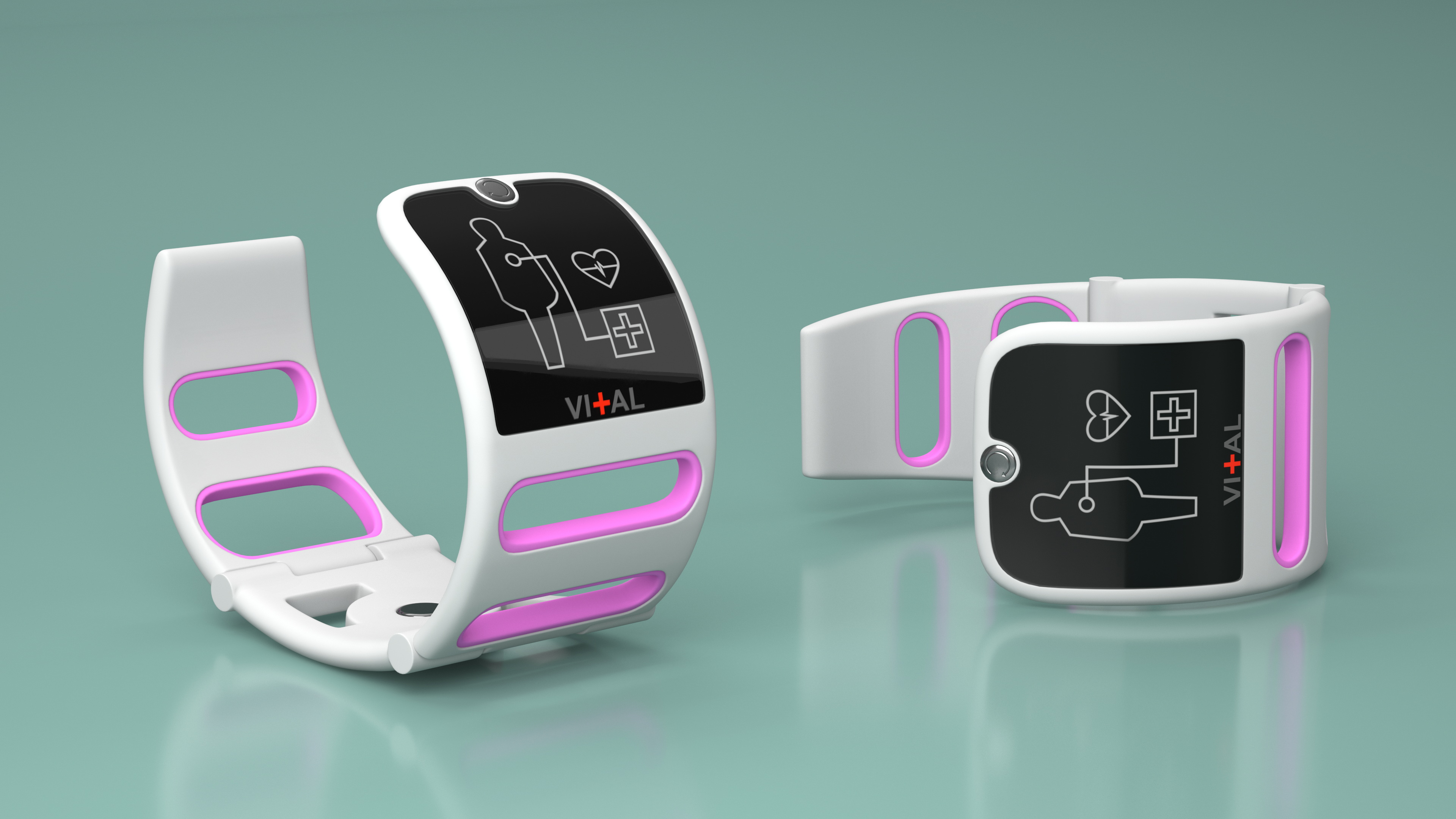 3D Smart Health Monitoring Bracelet Vital Pink model