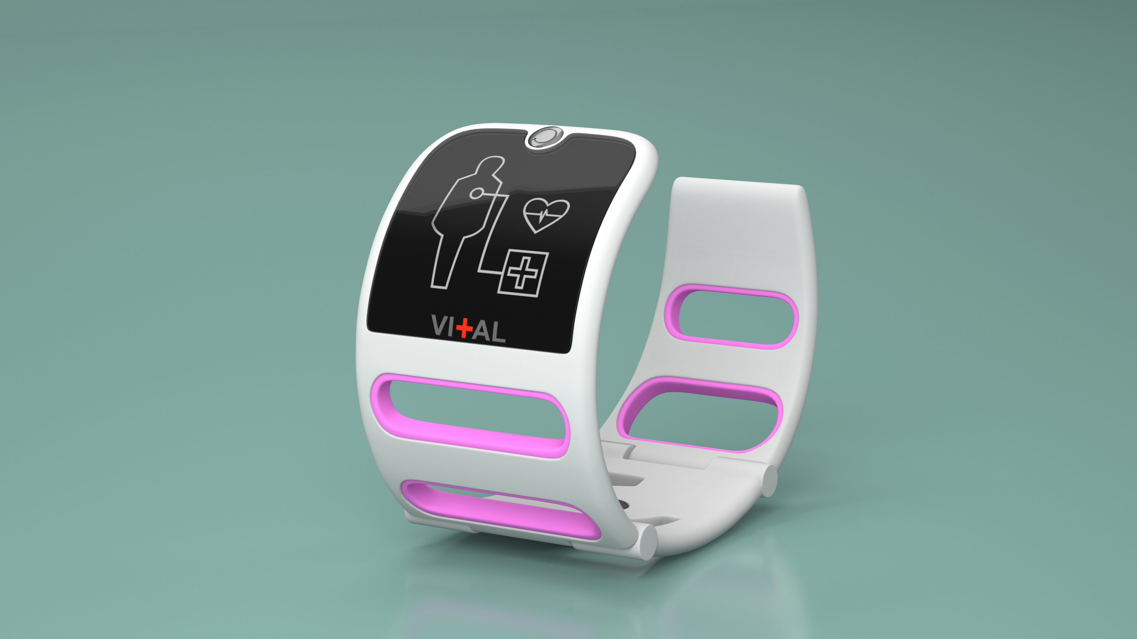 3D Smart Health Monitoring Bracelet Vital Pink model
