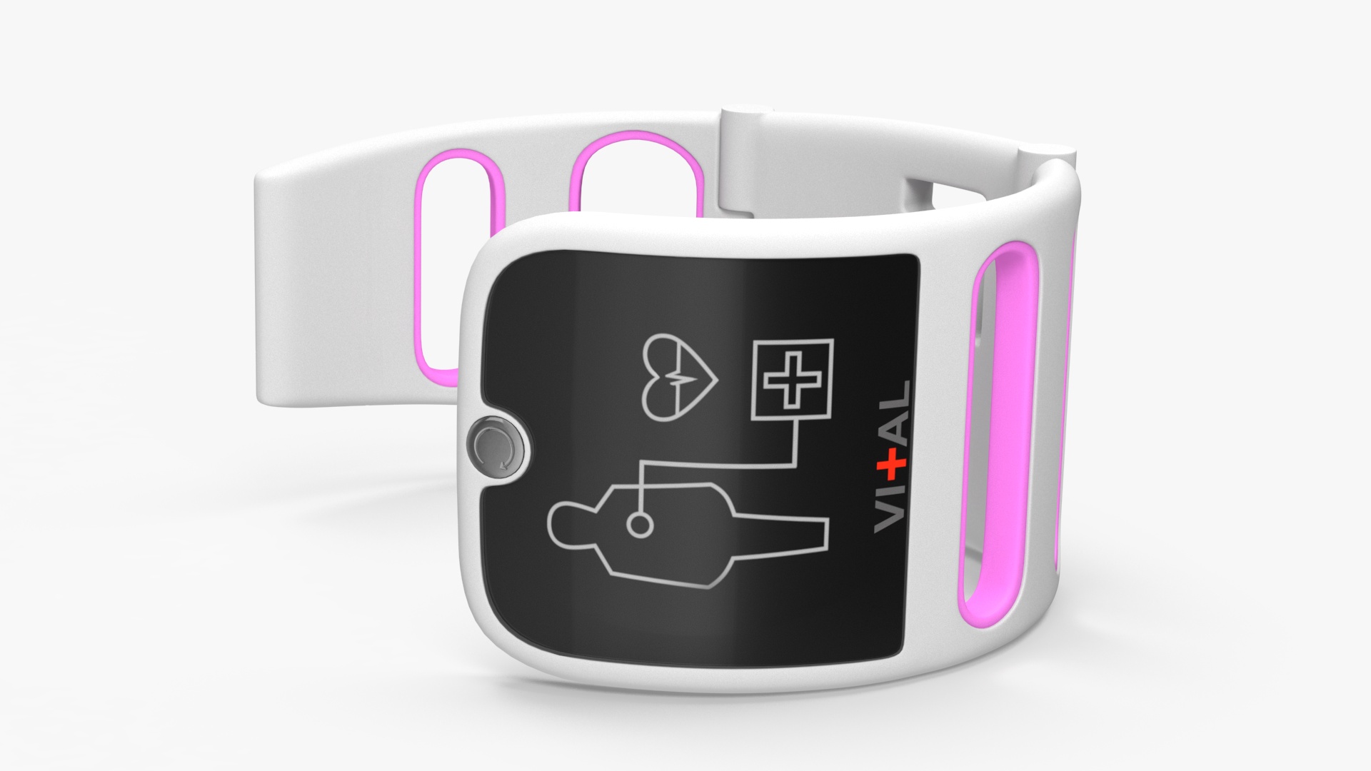 3D Smart Health Monitoring Bracelet Vital Pink model