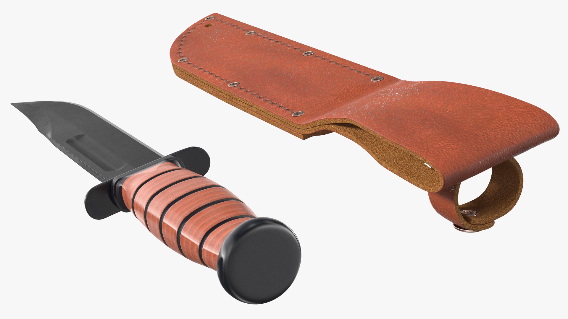 3D model Ka Bar USMC Mark II Utility Knife with Sheath