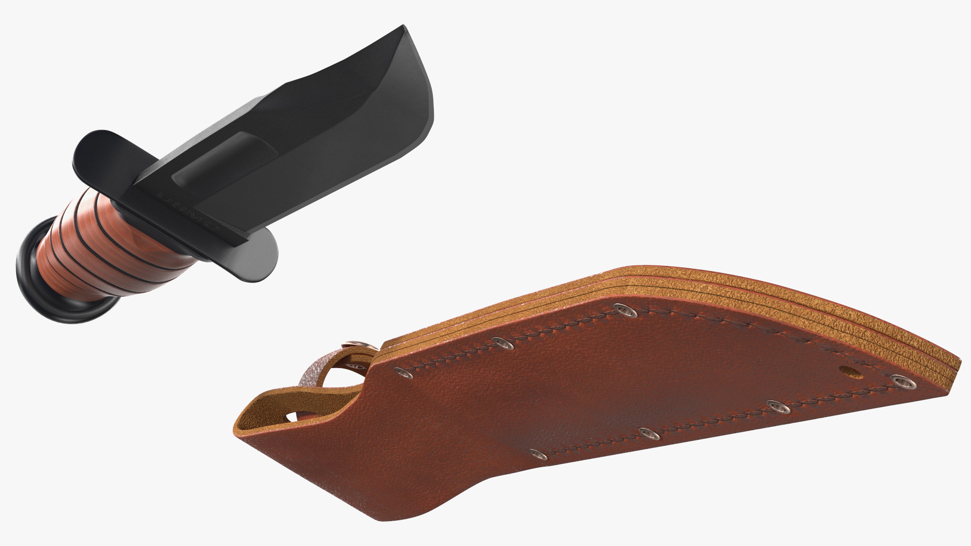 3D model Ka Bar USMC Mark II Utility Knife with Sheath