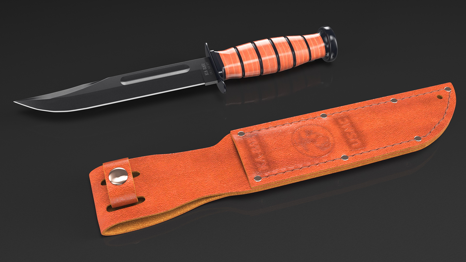 3D model Ka Bar USMC Mark II Utility Knife with Sheath