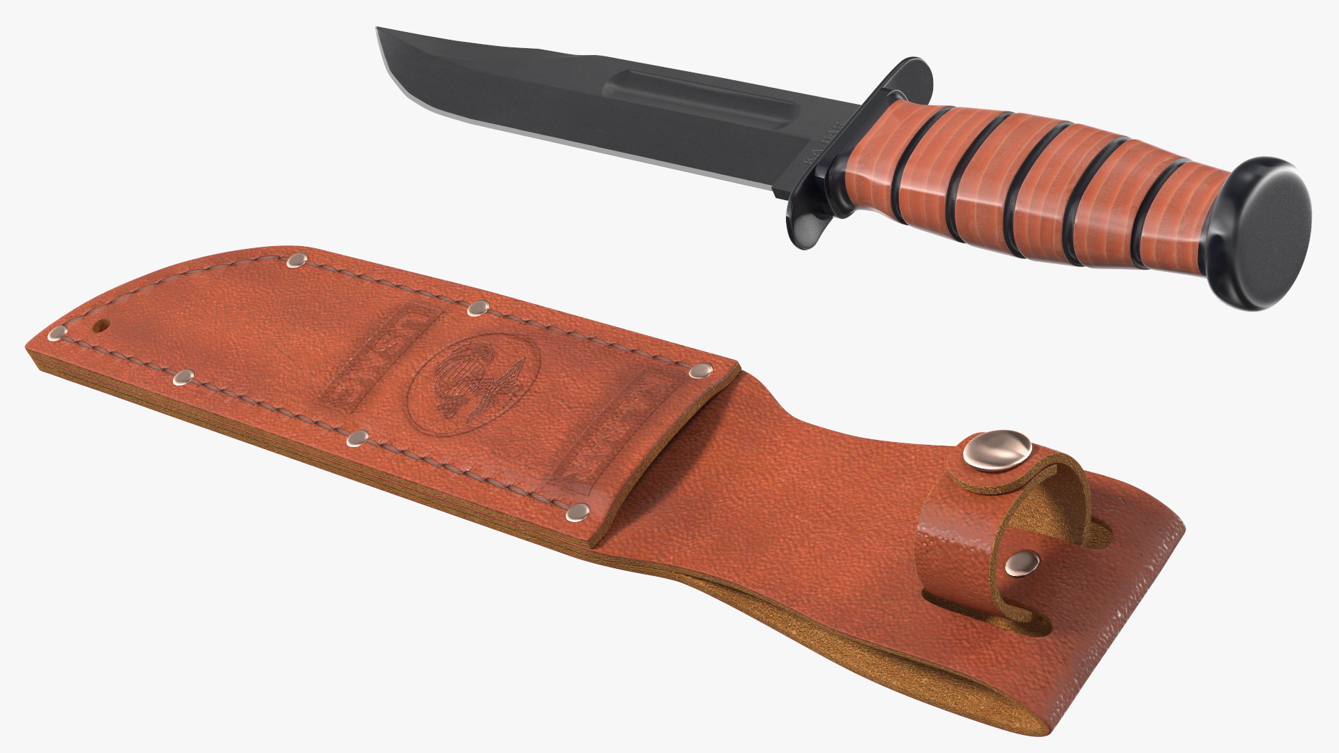 3D model Ka Bar USMC Mark II Utility Knife with Sheath
