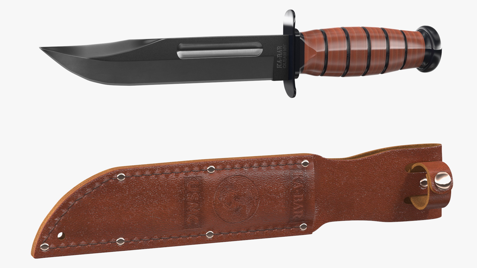 3D model Ka Bar USMC Mark II Utility Knife with Sheath