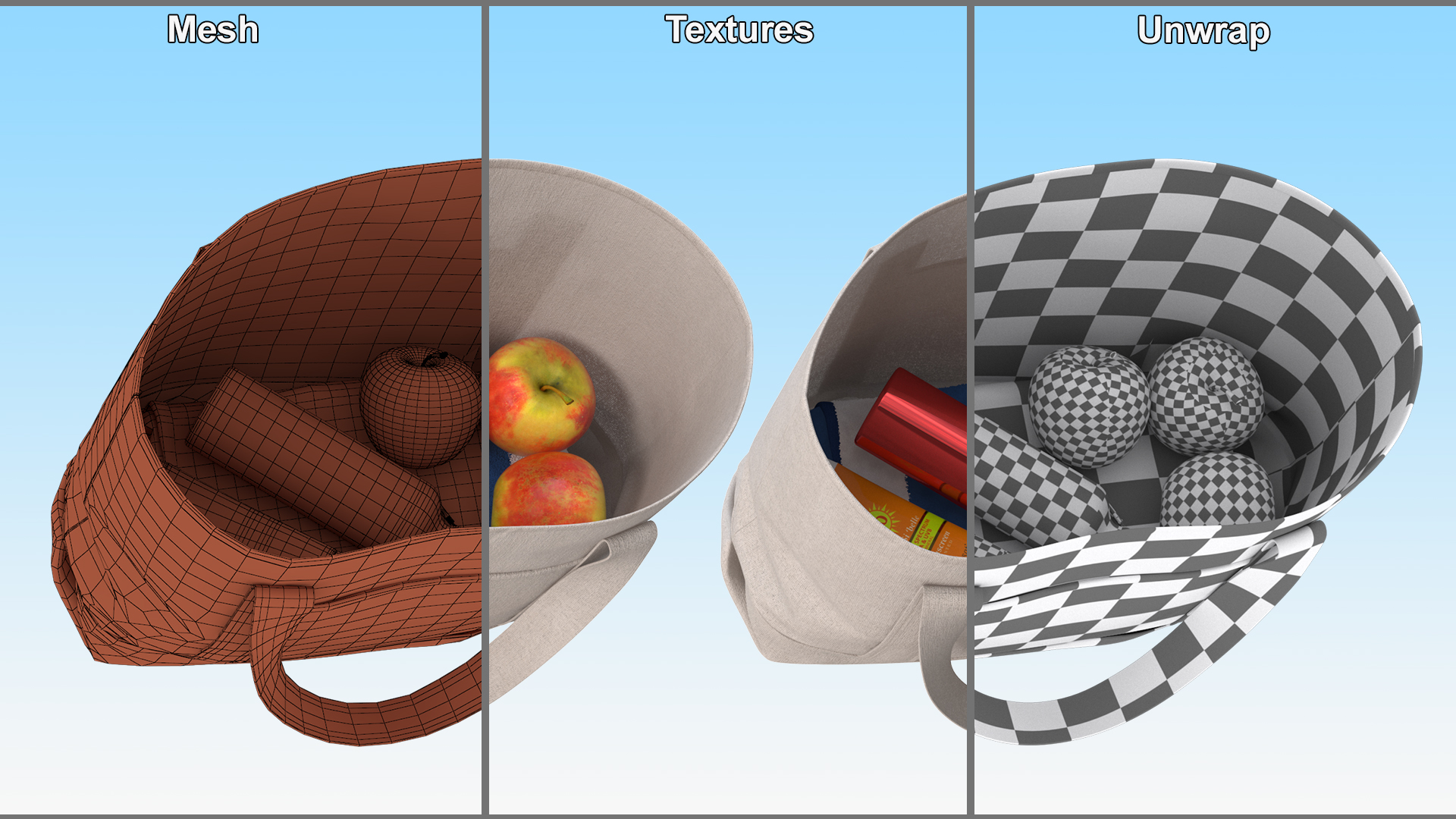 3D Beach Bag Fur model