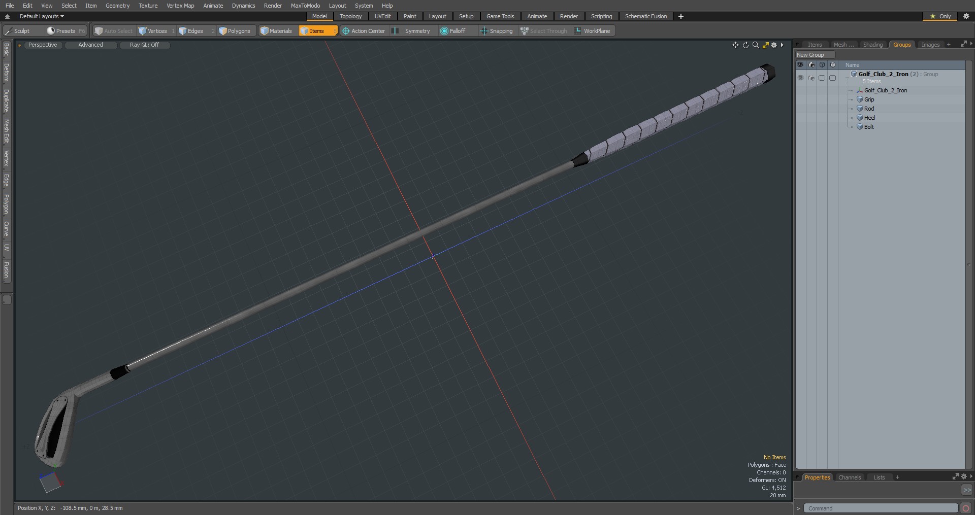 3D Golf Club 2 Iron