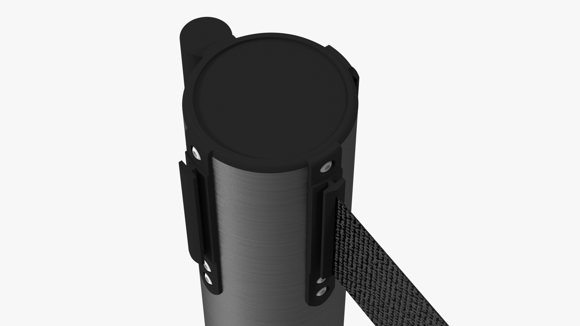 3D Black Stanchion with Black Retractable Belt model