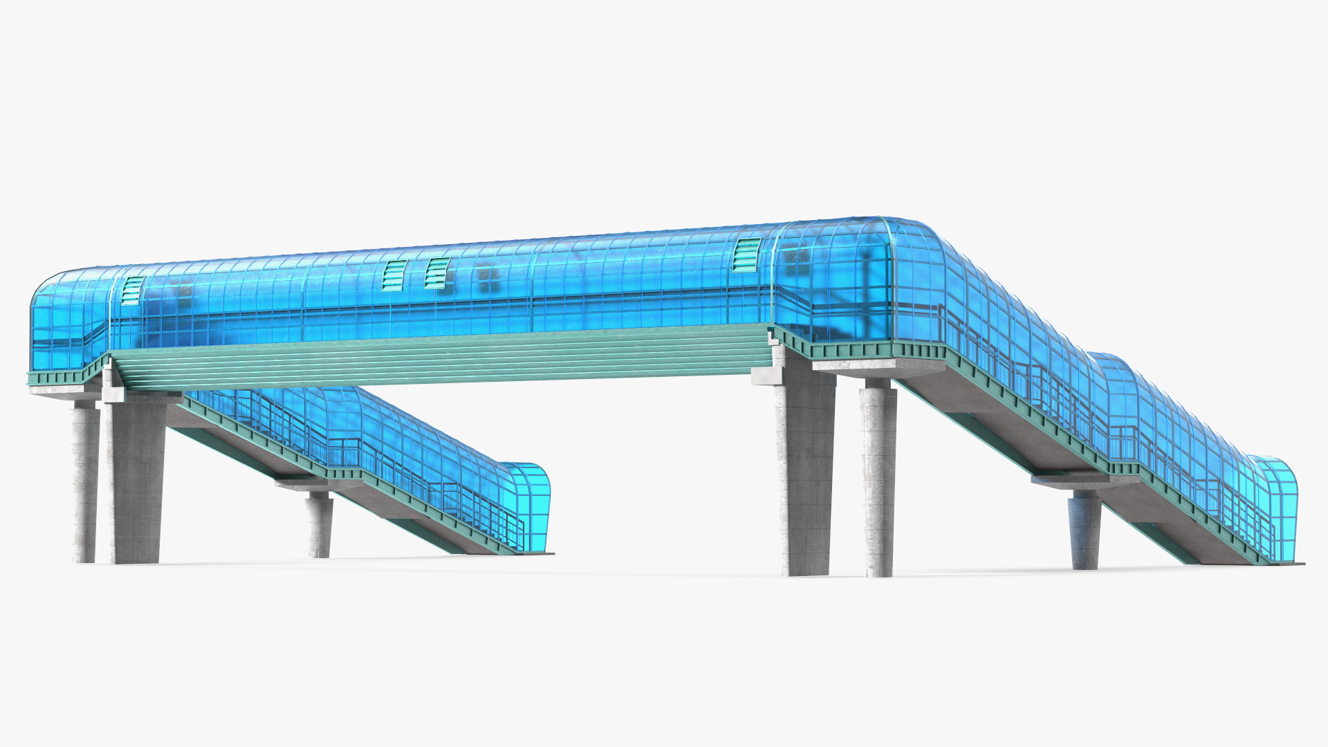 Above Ground Pedestrian Crossing 4-lane Road 3D model