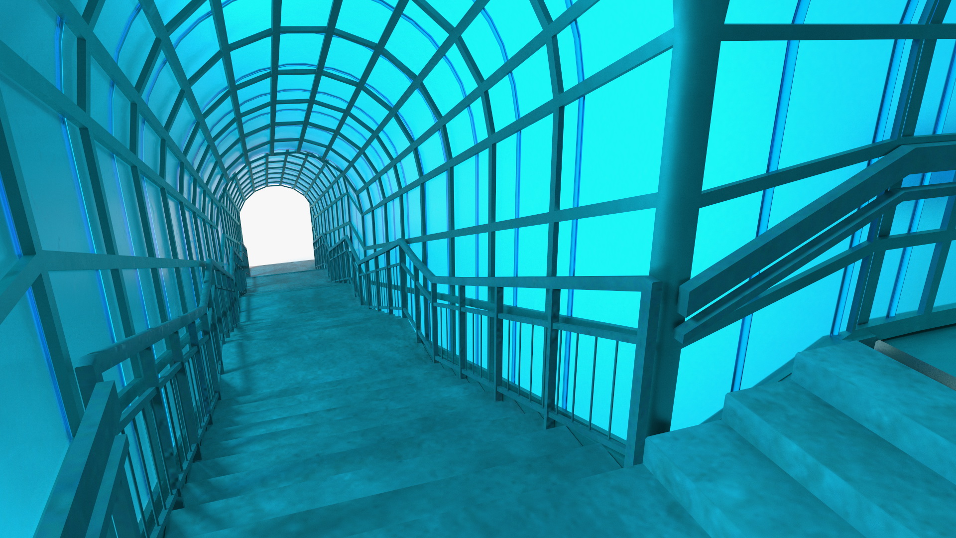 Above Ground Pedestrian Crossing 4-lane Road 3D model