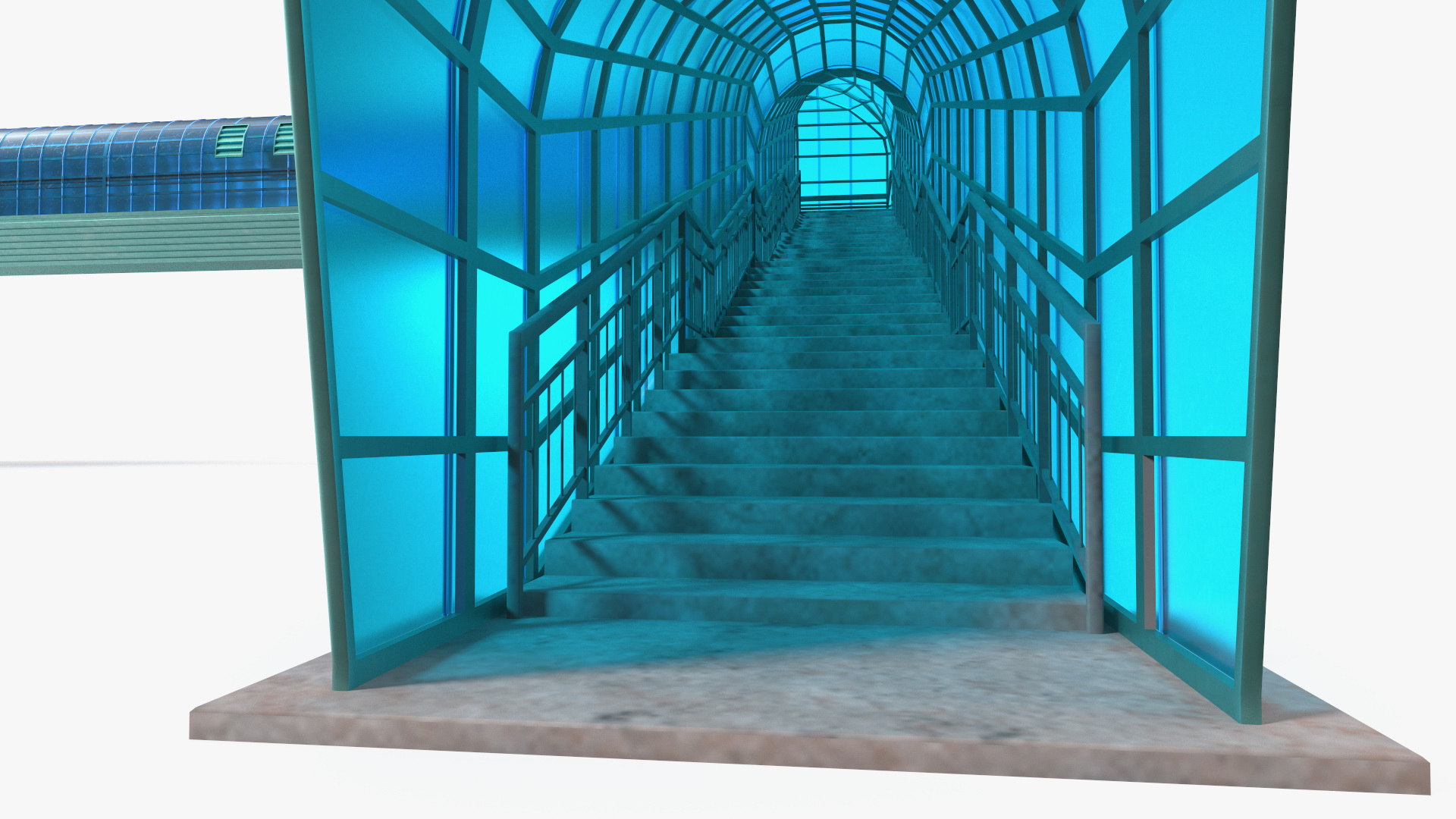 Above Ground Pedestrian Crossing 4-lane Road 3D model