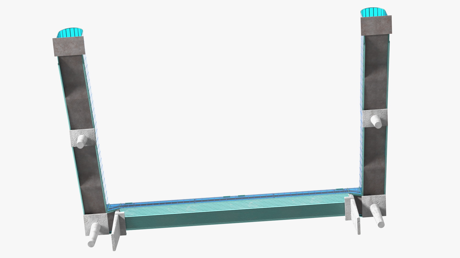 Above Ground Pedestrian Crossing 4-lane Road 3D model