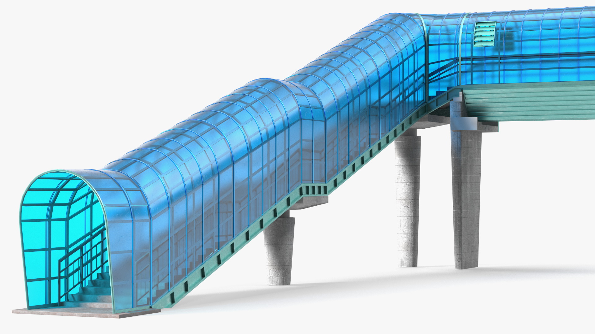 Above Ground Pedestrian Crossing 4-lane Road 3D model