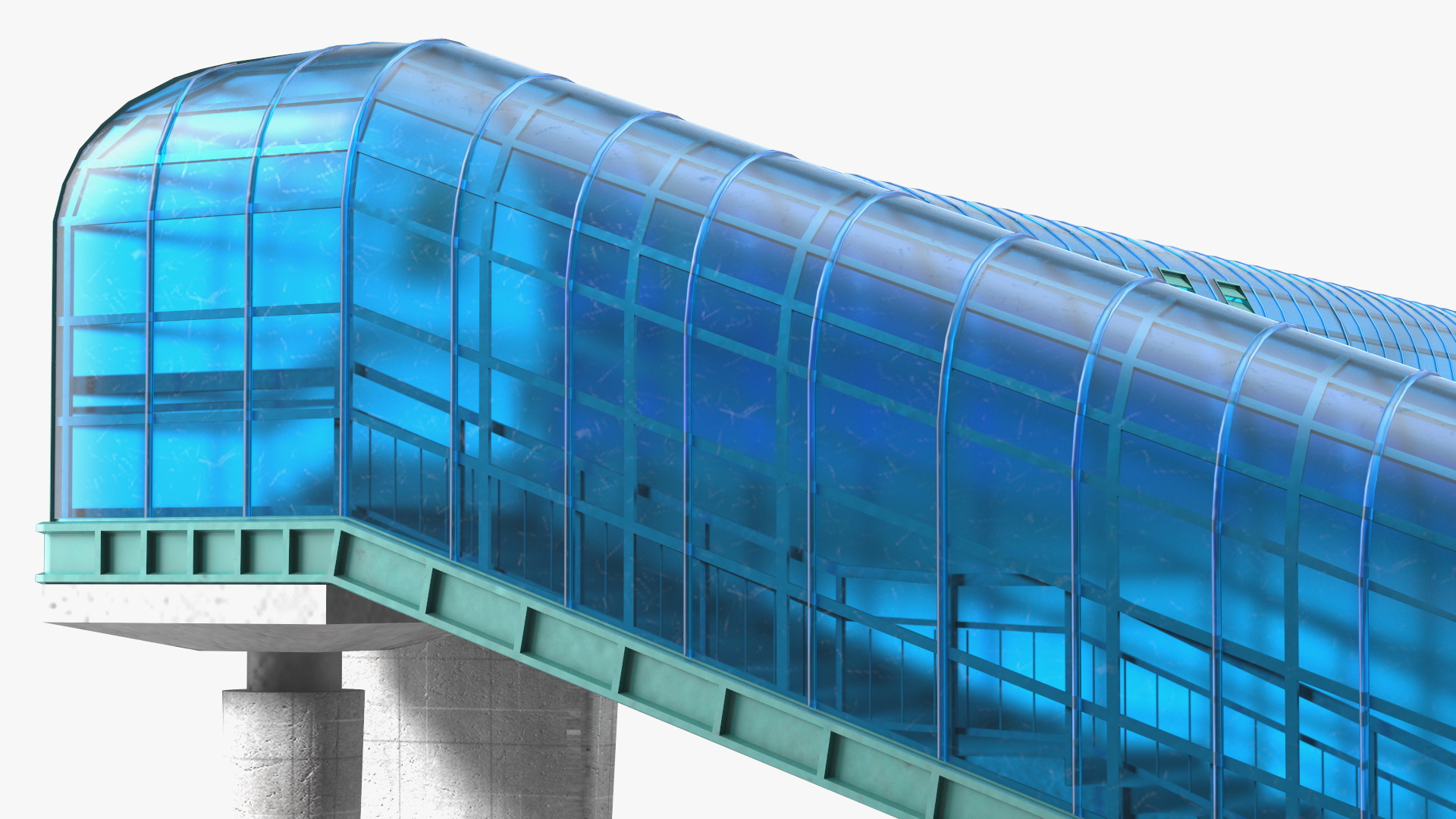 Above Ground Pedestrian Crossing 4-lane Road 3D model