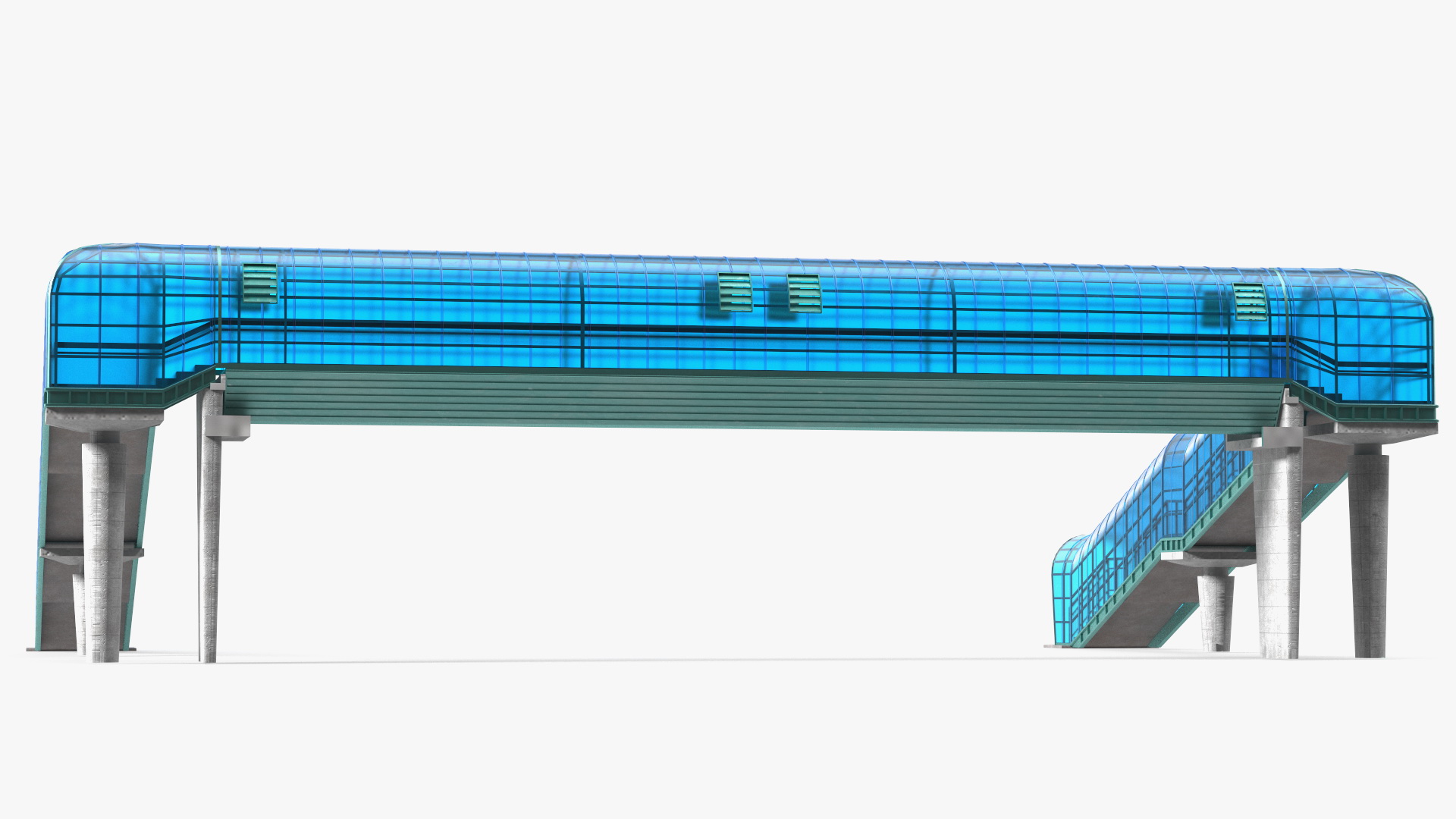Above Ground Pedestrian Crossing 4-lane Road 3D model