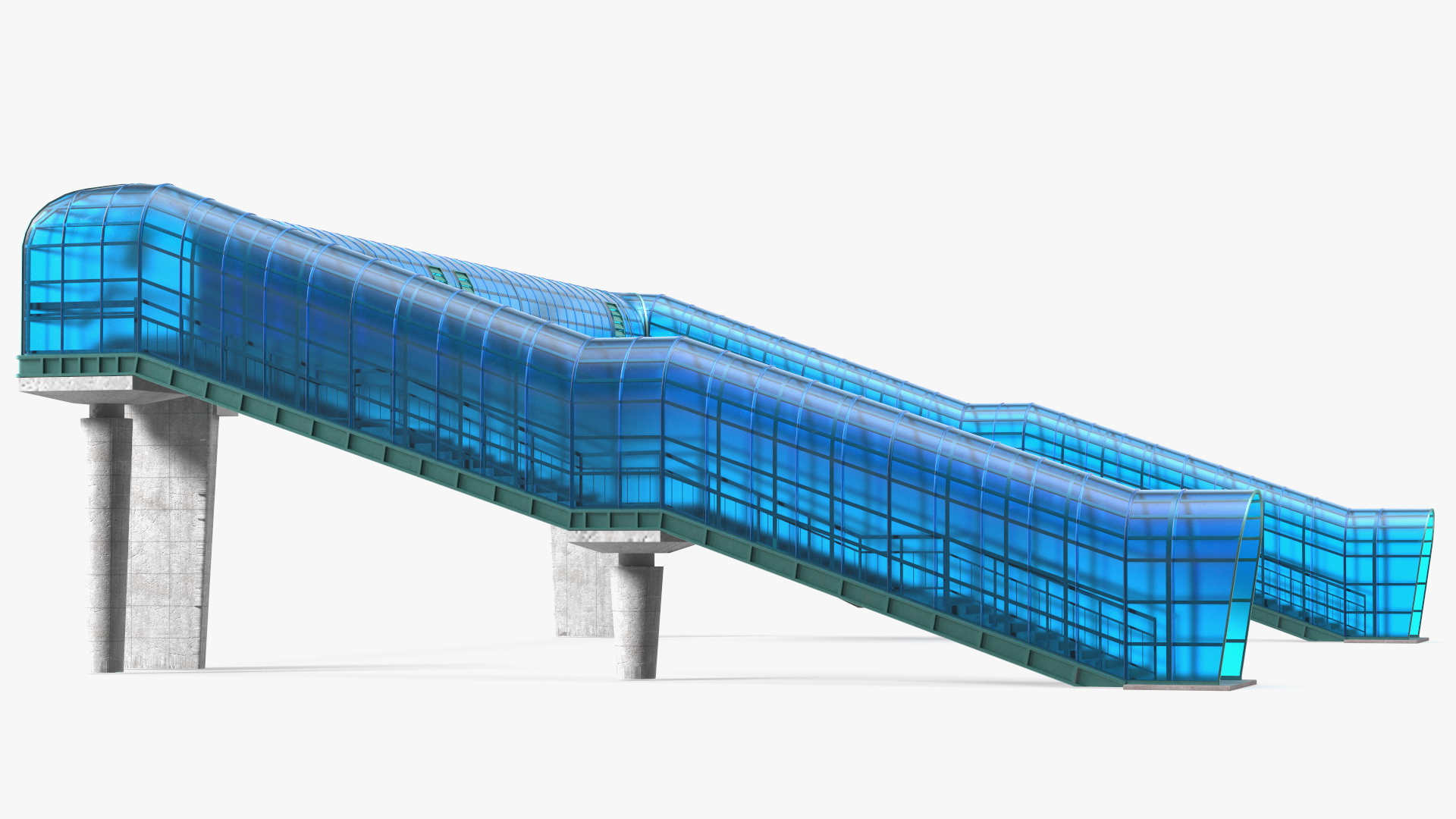 Above Ground Pedestrian Crossing 4-lane Road 3D model