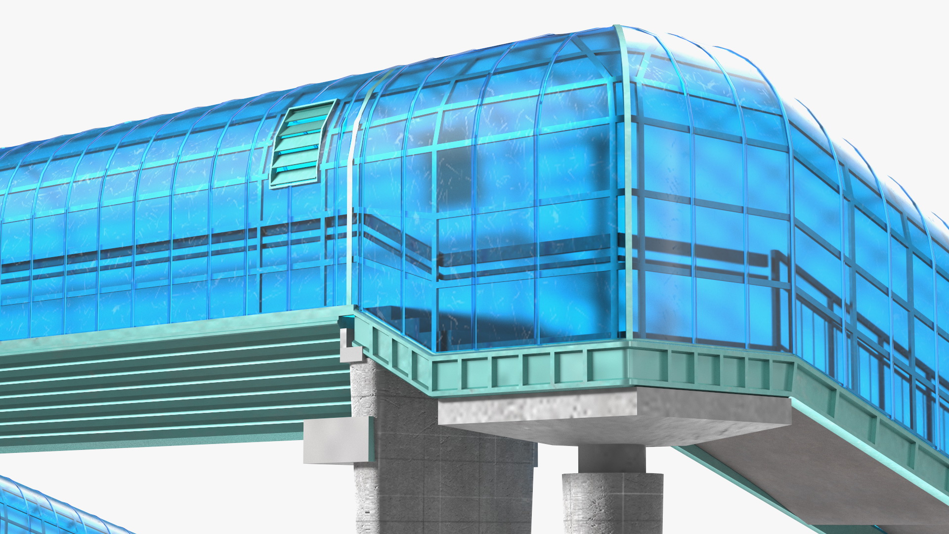 Above Ground Pedestrian Crossing 4-lane Road 3D model