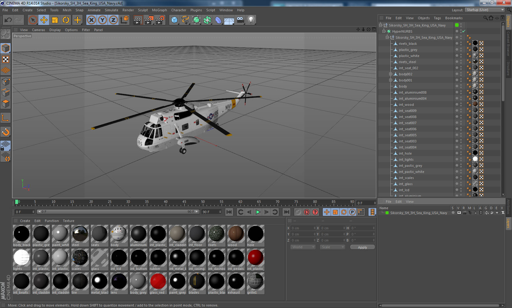 Sikorsky SH 3H Sea King USA Navy 3D