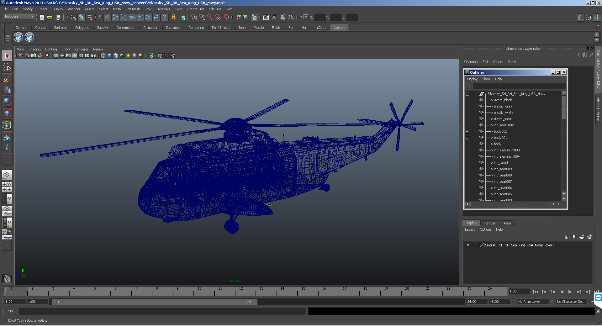 Sikorsky SH 3H Sea King USA Navy 3D