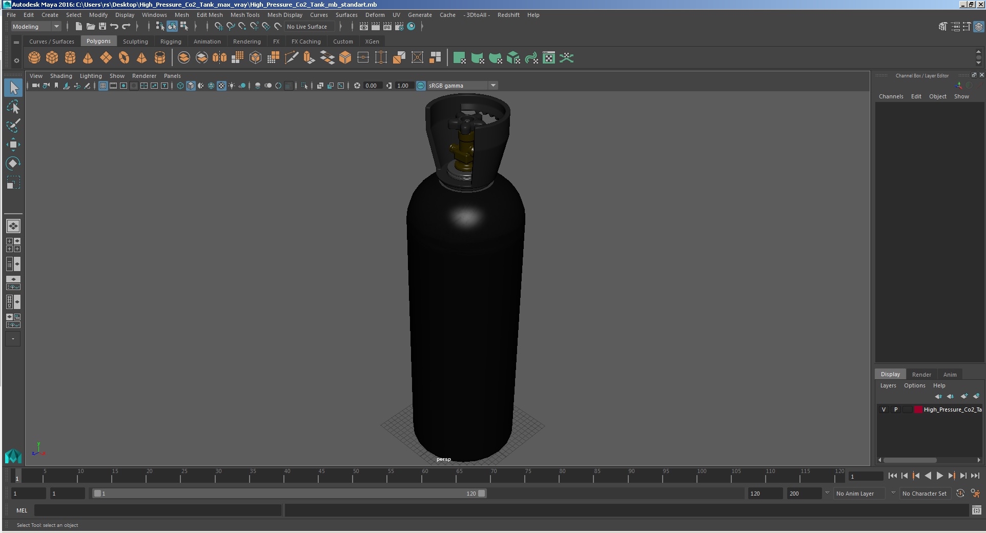 High Pressure Co2 Tank 3D