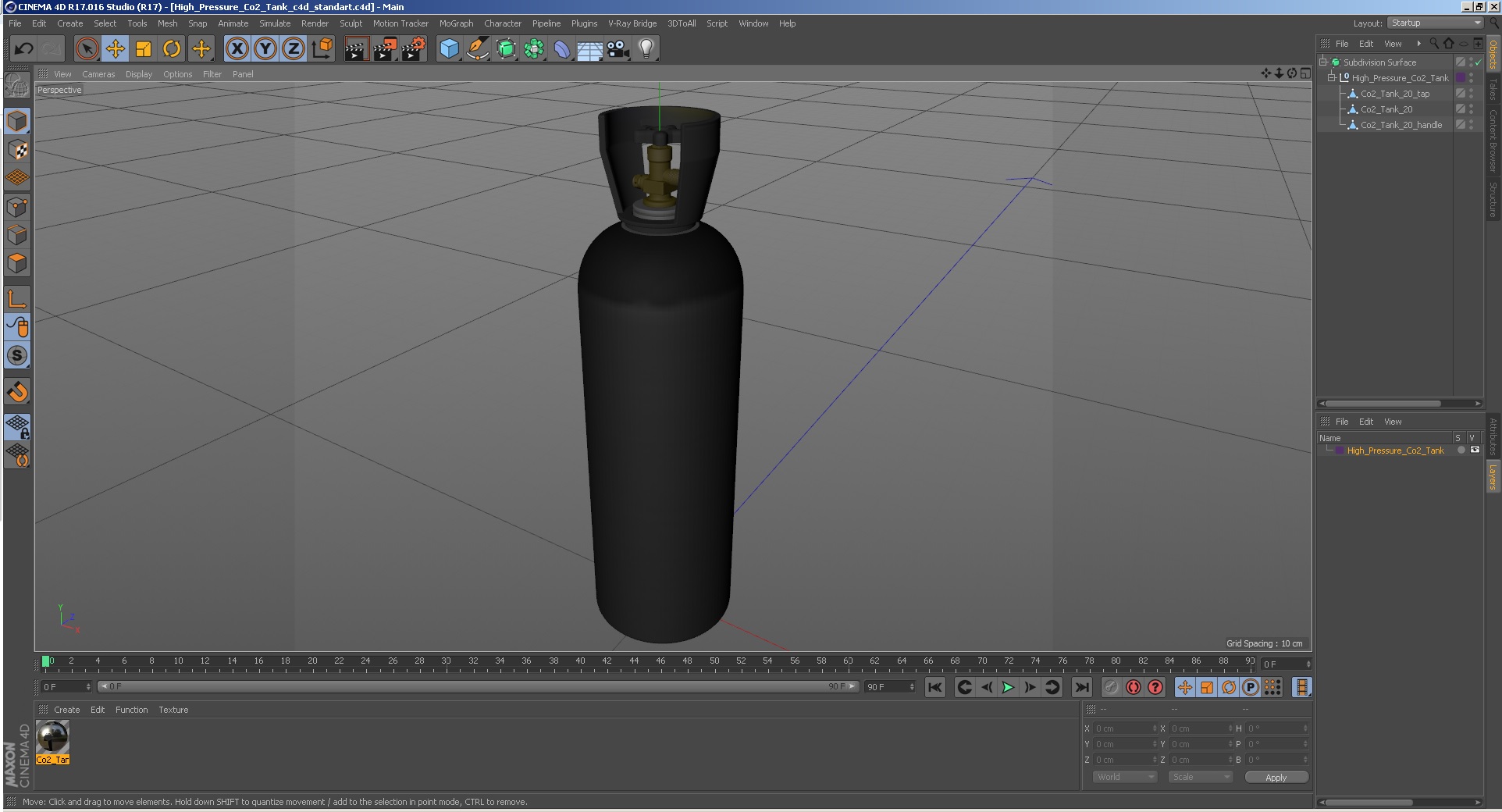 High Pressure Co2 Tank 3D