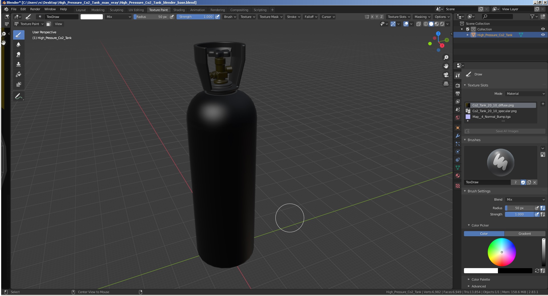 High Pressure Co2 Tank 3D