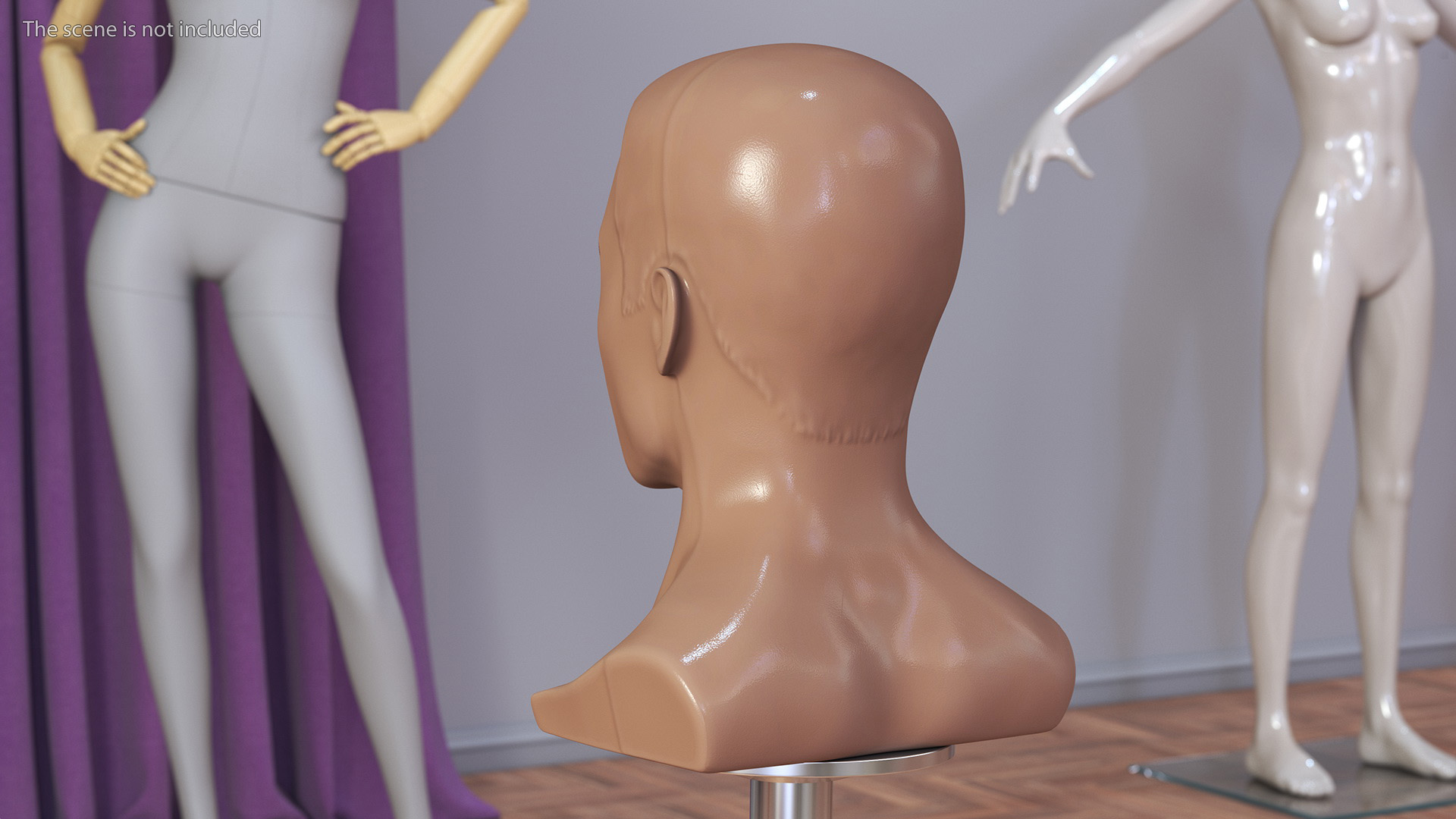 Plastic Male Mannequin Head with Hair 3D