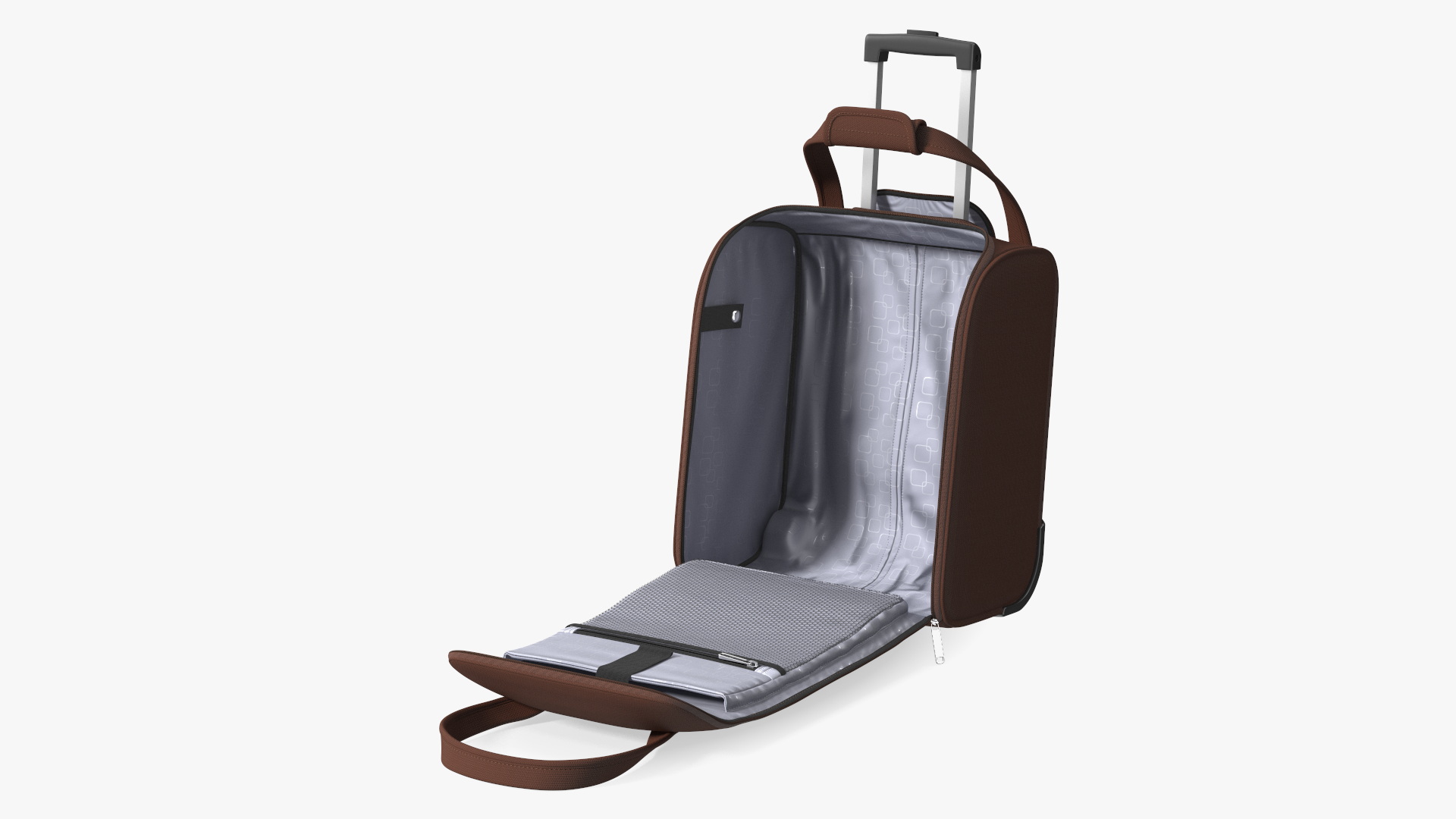 3D Brown Open Softshell Luggage model