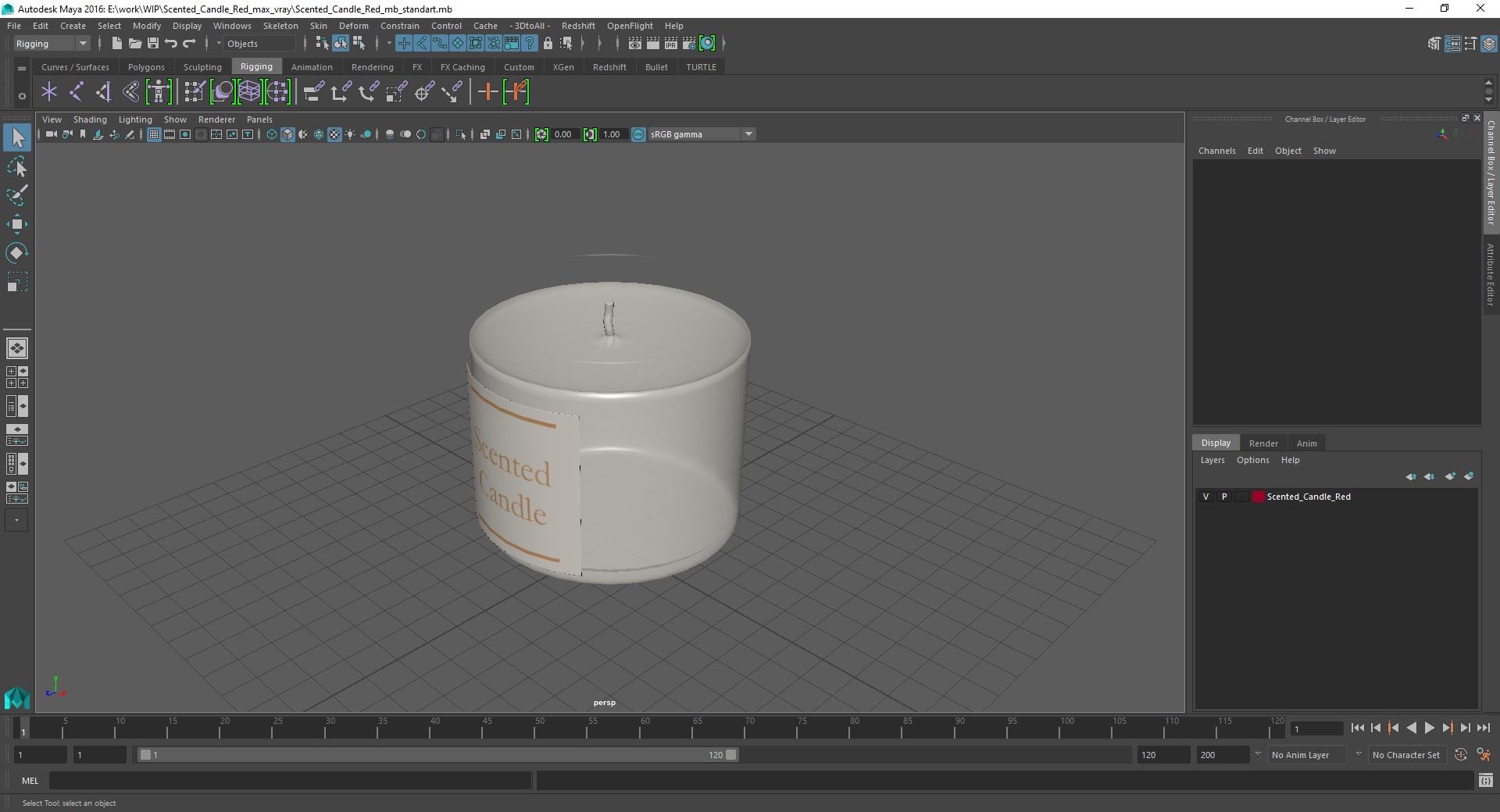 3D Scented Candle Red model