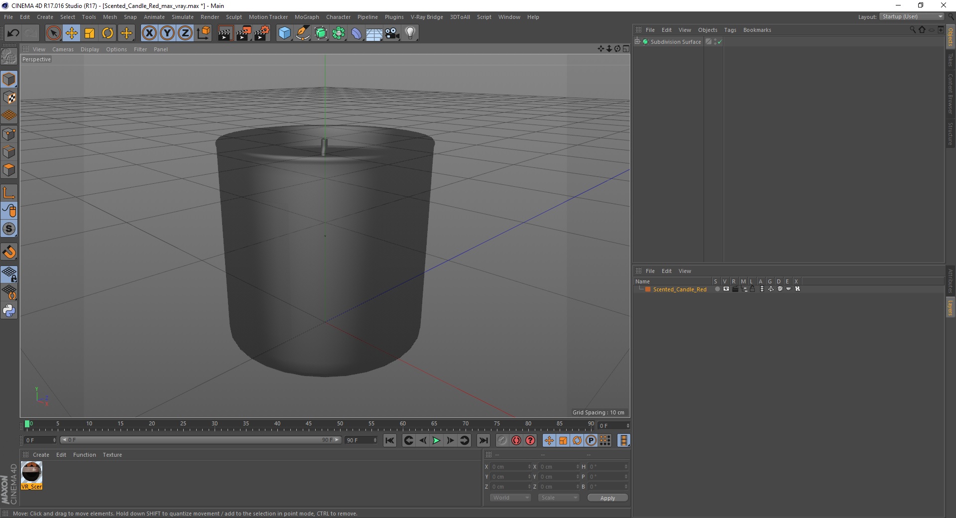3D Scented Candle Red model